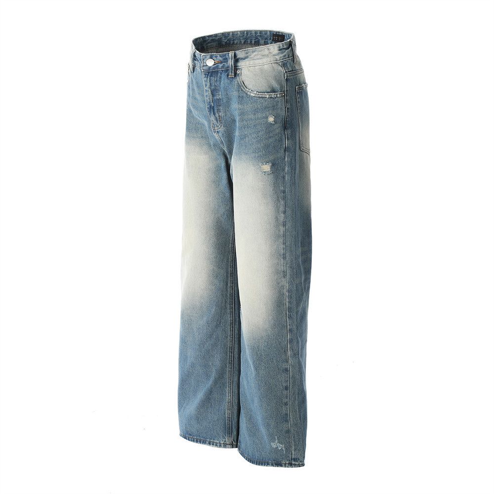 Japanese Brand × Jean Punk washed men's distressed loose wide-leg flared jeans y2k Size US 32 / EU 48 - 2 Thumbnail