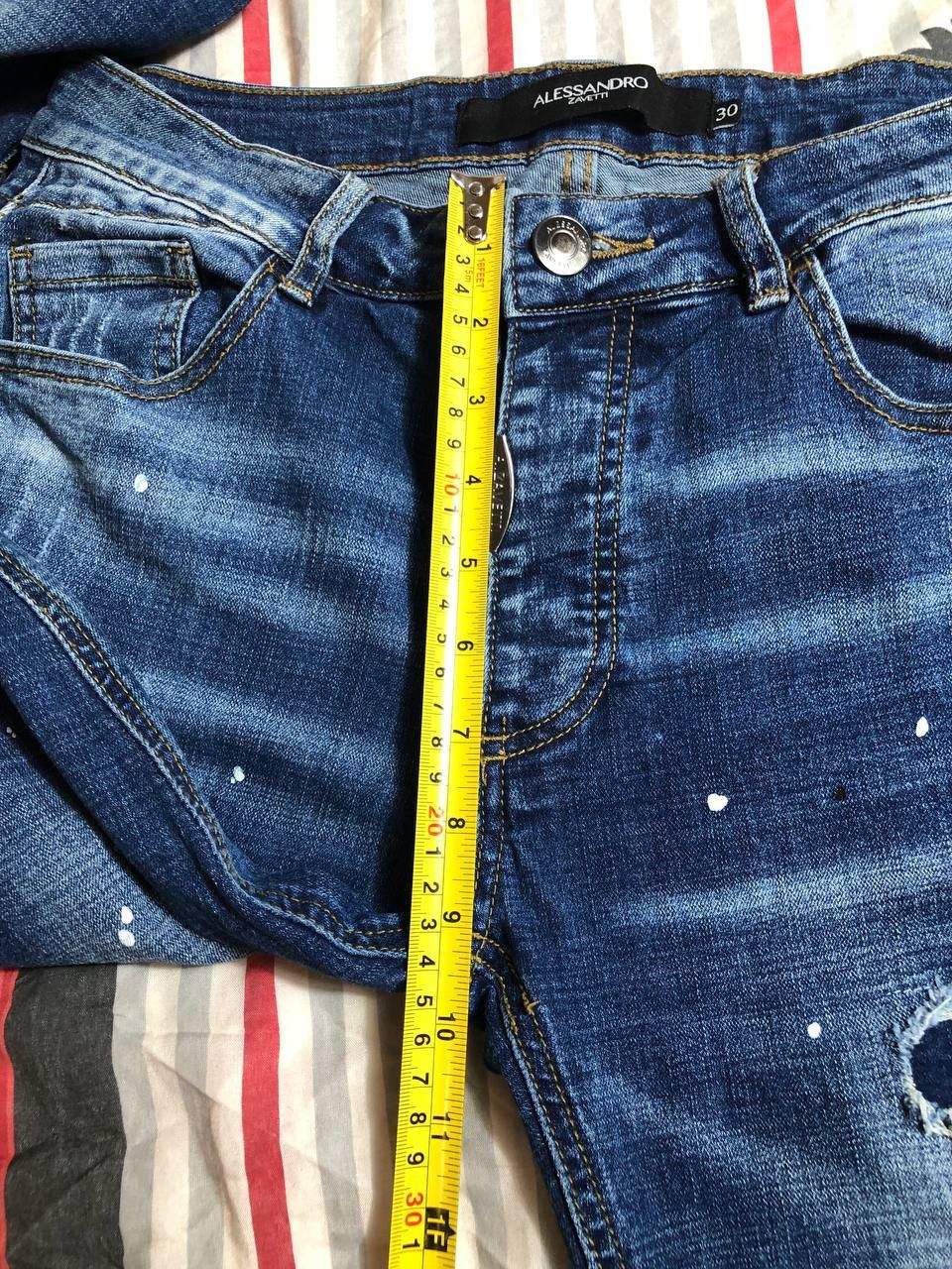 Japanese Brand Dirty Painted Distressed Thrashed Faded Baggy Jeans Y2K Size US 32 / EU 48 - 14 Thumbnail