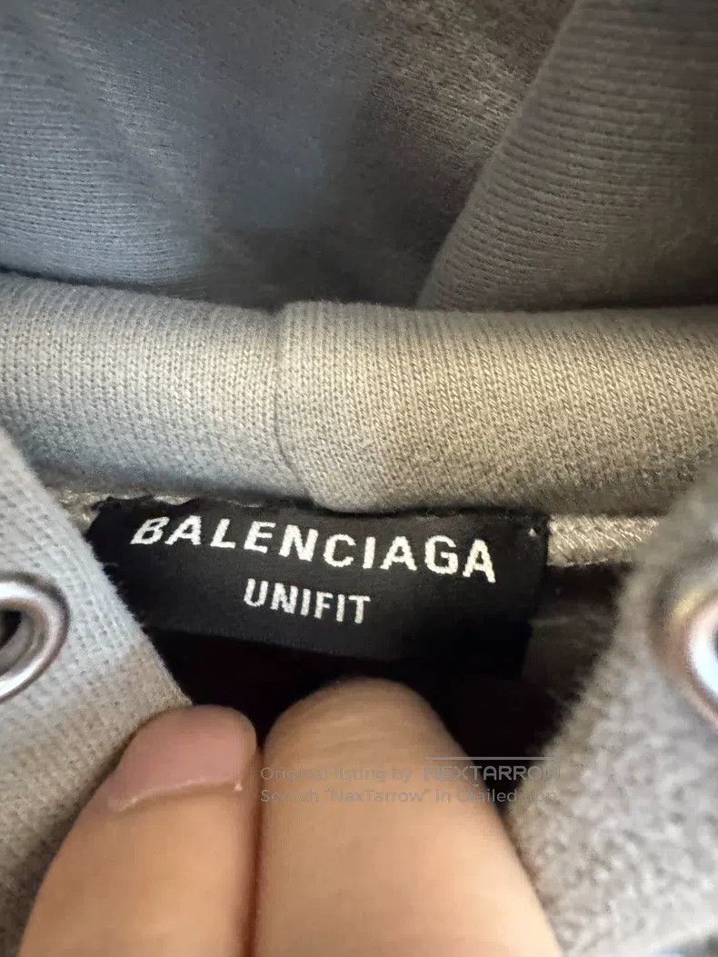 Balenciaga Balenciaga Logo Letter Printed Hooded Sweatshirt Men's Gre Size US XXS / EU 40 - 3 Thumbnail