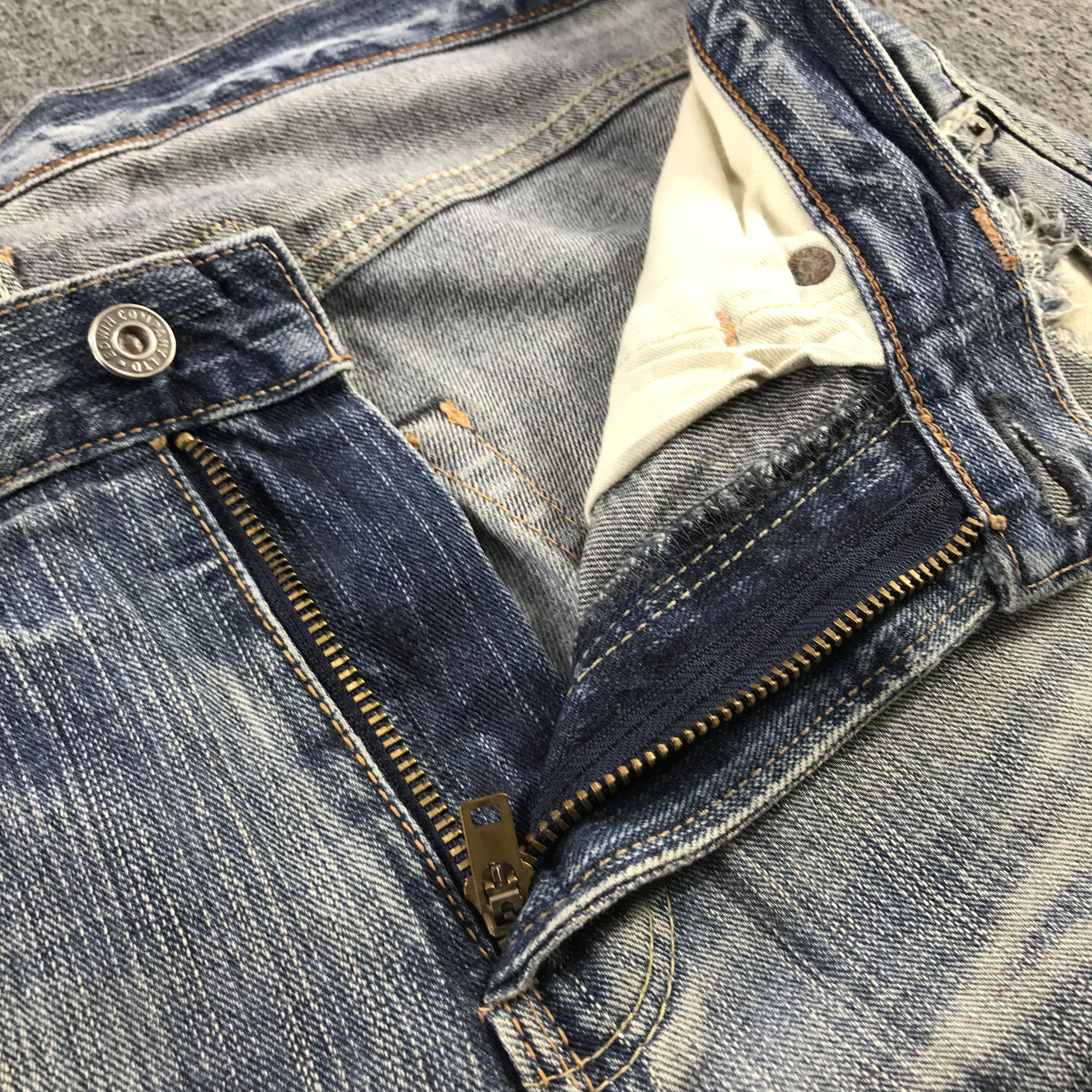 Edwin Vintage Edwin Jeans Back Buckle Patchwork Denim KJ3401 Size US 32 / EU 48 - 10 Thumbnail