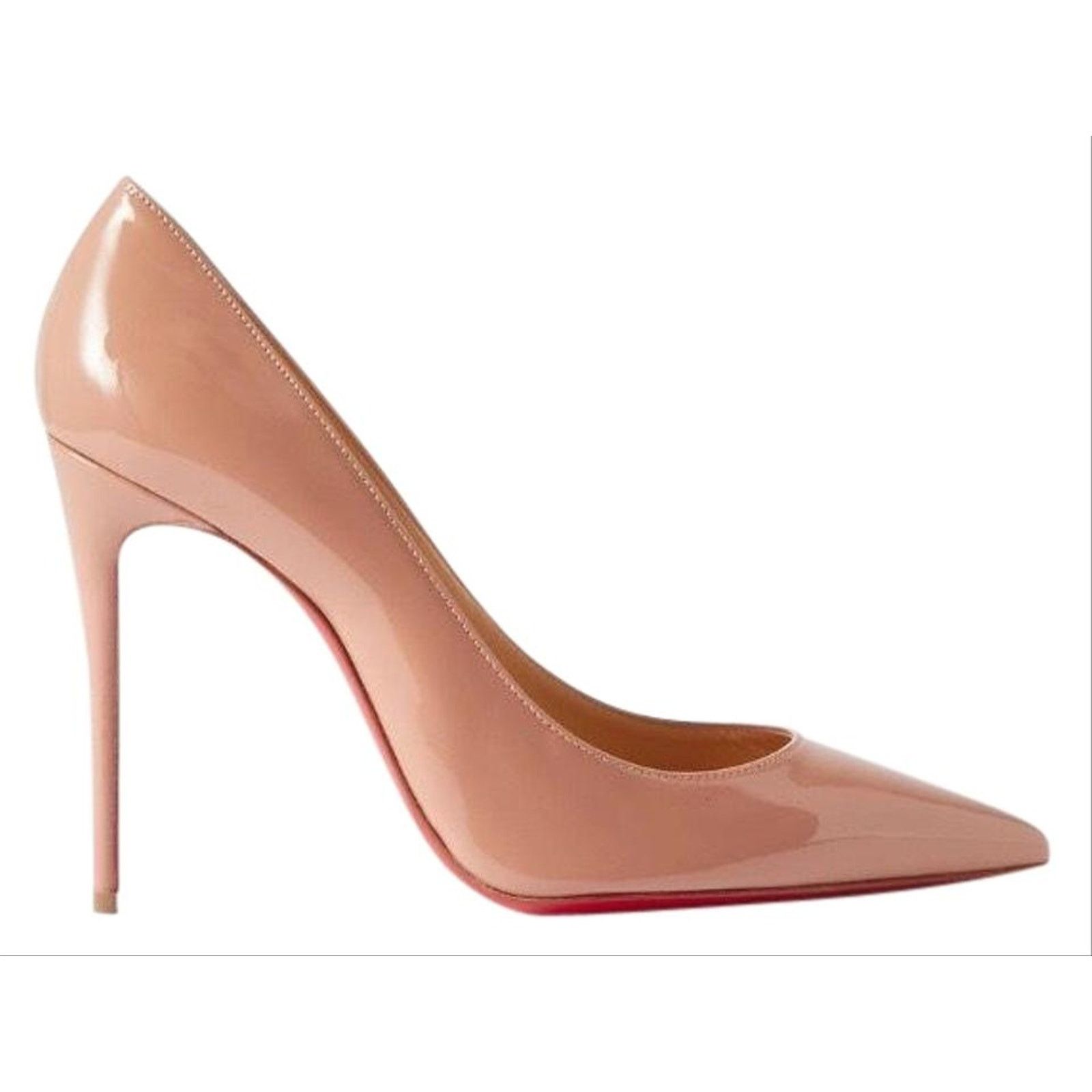 Christian Louboutin Kate 100 Patent Leather Pump Heel Shoes in White, Women's (Size 11.5)