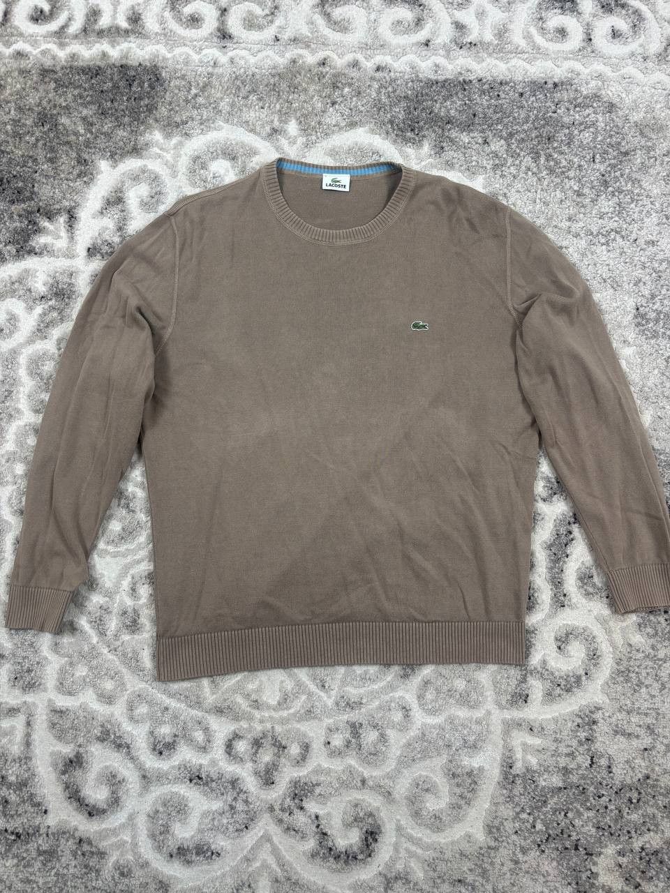 Lacoste Lacoste Essential Earth Tone Sweater, Brown Cotton Knit Size US XL / EU 56 / 4 - 10 Thumbnail