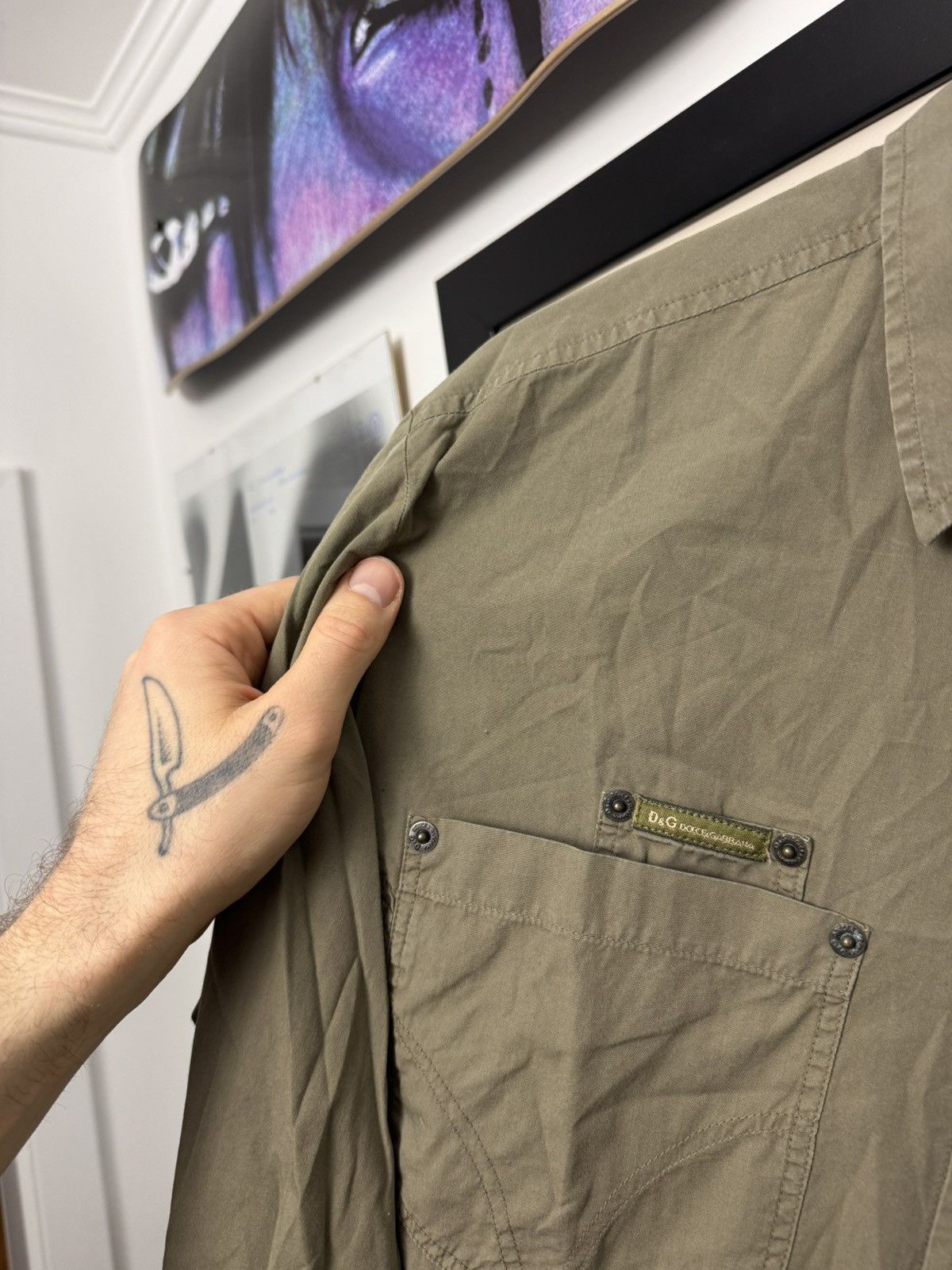 Dolce & Gabbana Dolce&Gabbana D&G Archive Y2k Multipocket Shirt Olive Cargo Size US L / EU 52-54 / 3 - 5 Thumbnail