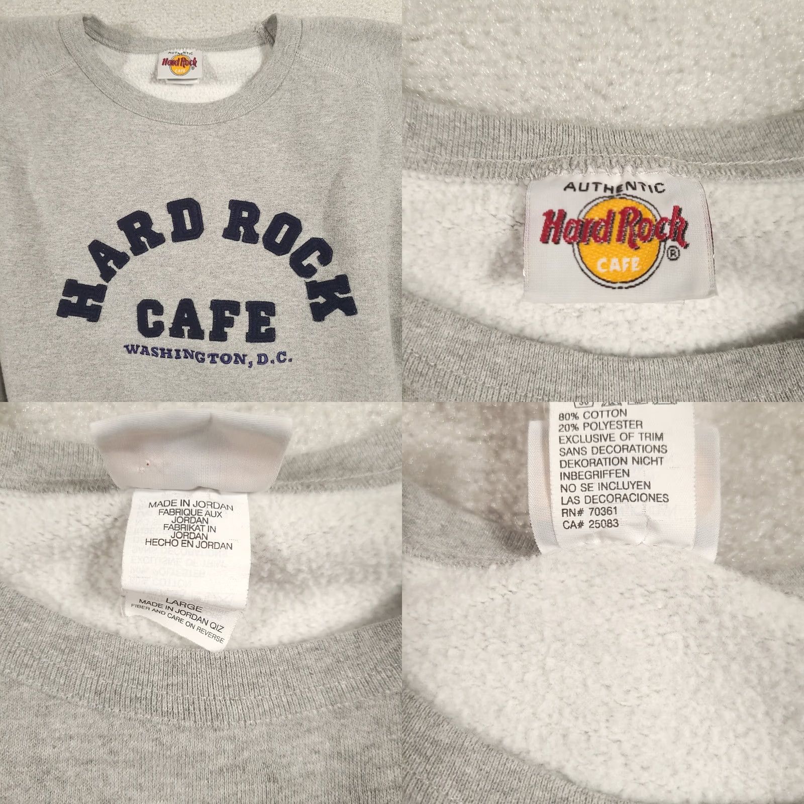 Hard Rock Cafe VINTAGE Hard Rock Cafe Sweatshirt Mens Large Gray Washington D.C. Crewneck Pullover Size US L / EU 52-54 / 3 - 8 Thumbnail