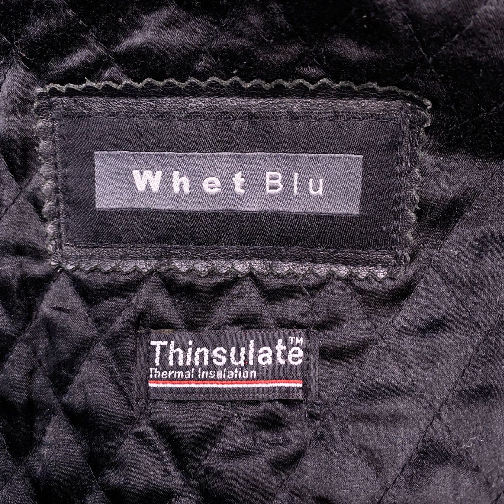 Vintage Whet Blu Leather Jacket Mens M Black Lined Thinsulate 3M Zip Pocket Blazer Winter Spring Fall Solid Mid-Length Jacket** Size US M / EU 48-50 / 2 - 4 Thumbnail