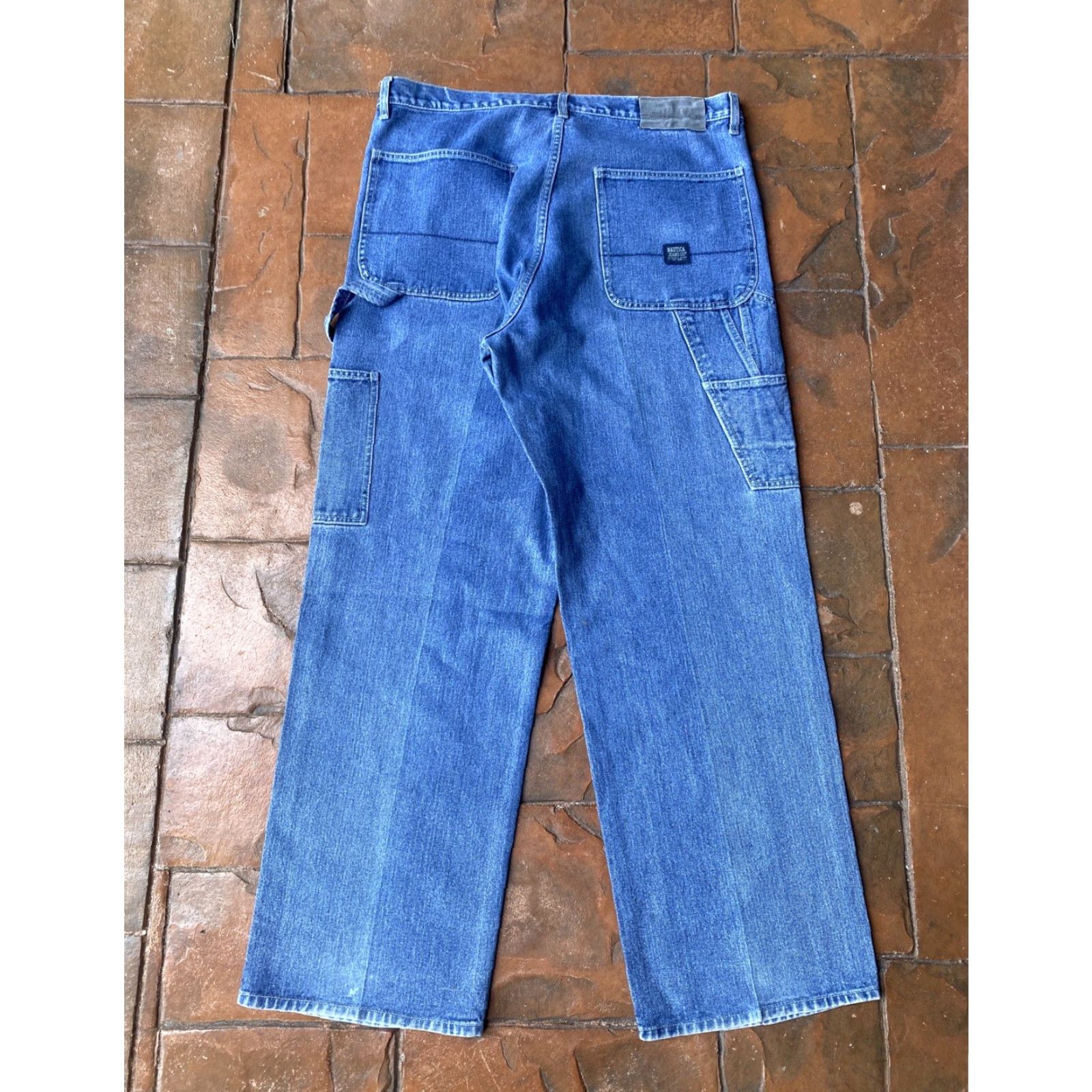 Nautica VINTAGE Nautica Carpenter Jeans 36x32 Wide-Leg Skater Hip Hop Denim Blue Mens Jeans Baggy Relaxed Regular 90s City USA Size US 36 / EU 52 - 2 Thumbnail