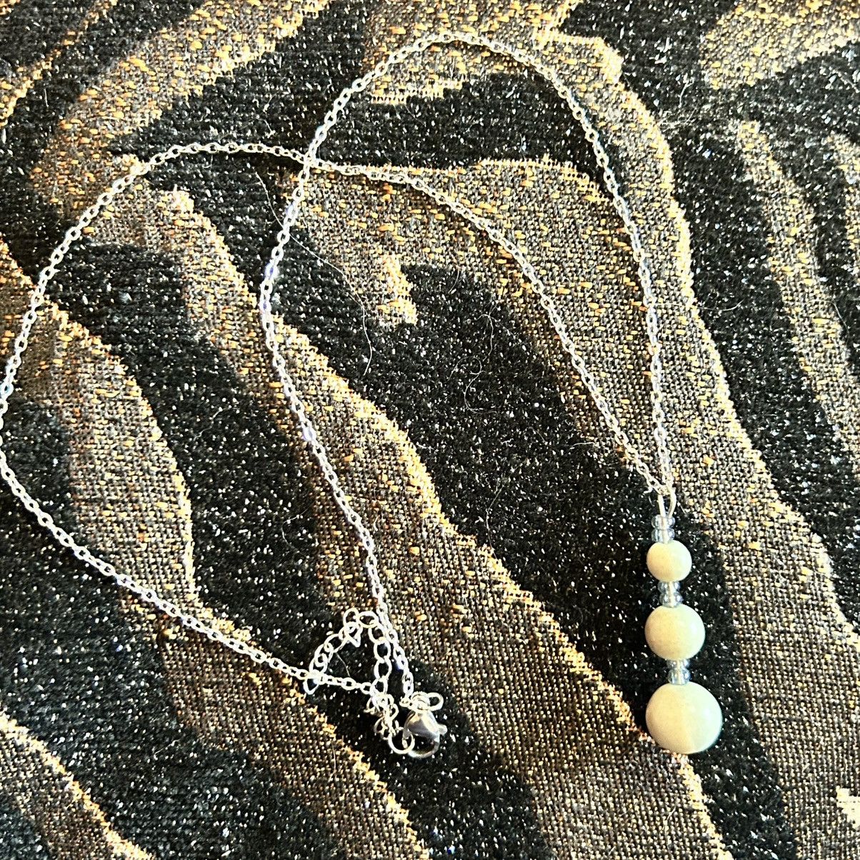 Handmade Handcrafted genuine serpentine jade bead drop necklace Size ONE SIZE - 6 Thumbnail