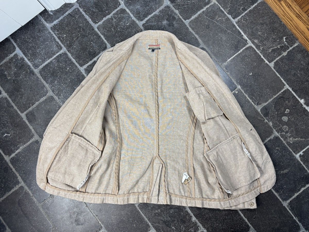 Japanese Brand 1990s Vintage Linen Blazer Suit Jacket Jungle Storm Japan Size 34R - 3 Thumbnail