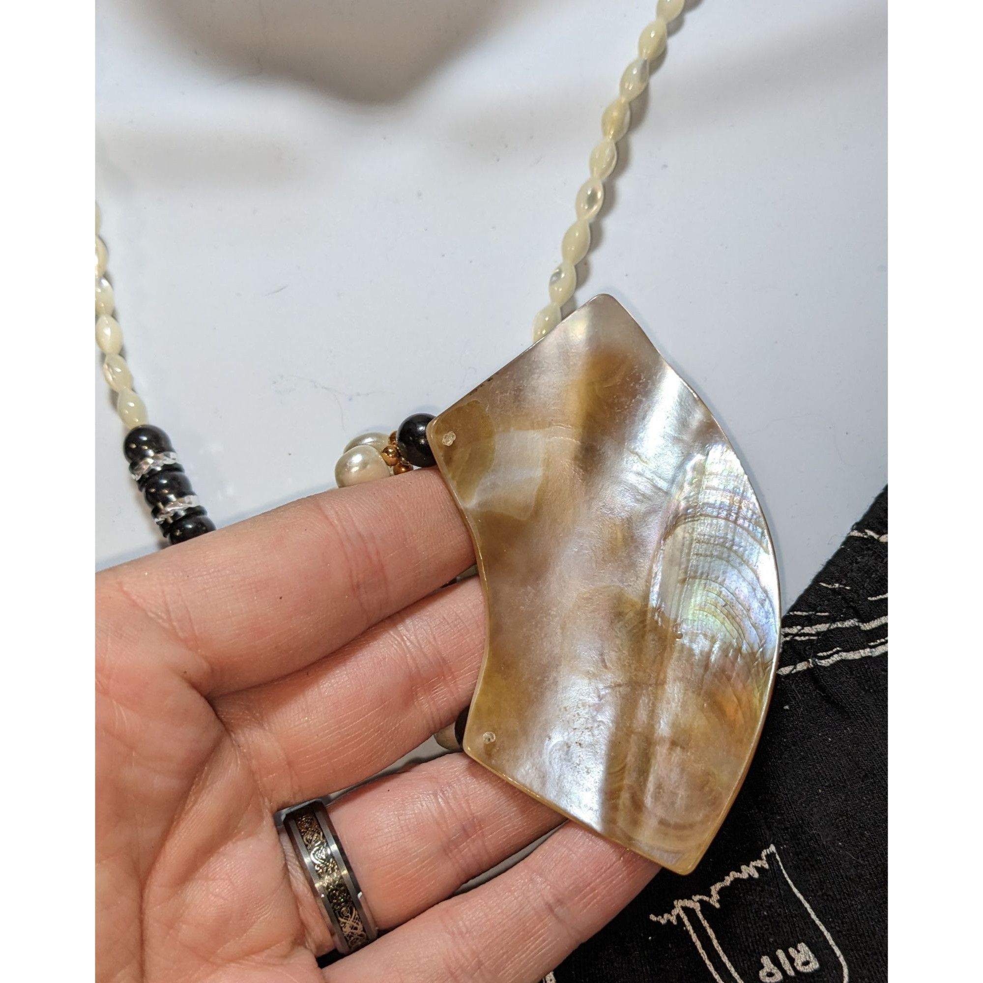 Other Vintage Mermaidcore Mother Of Pearl & Beaded Statement Neckl Size ONE SIZE - 2 Thumbnail