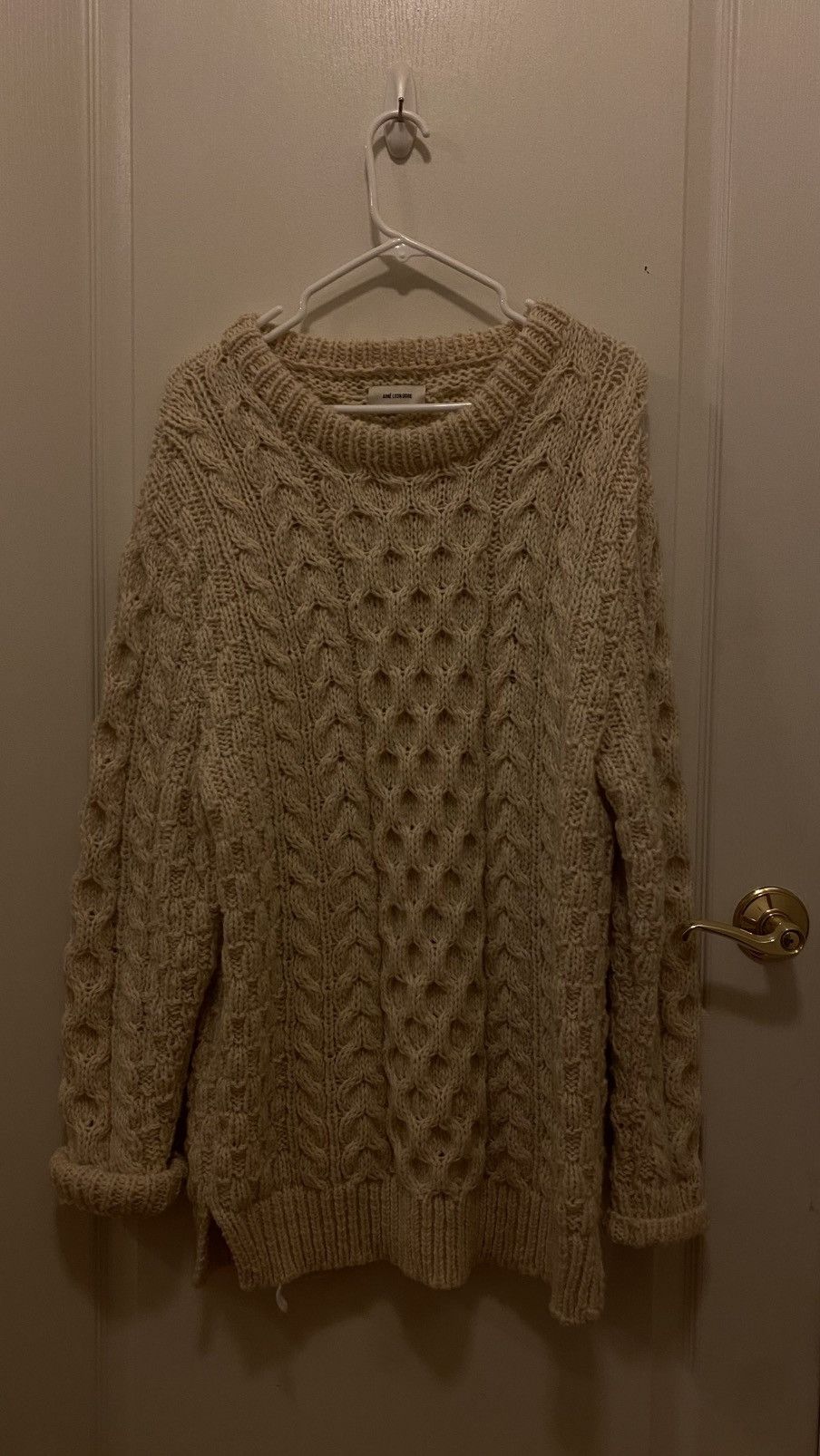 Aime Leon Dore Aimé Leon Dore Cable Knit Fisherman Sweater Cream Size L Size US L / EU 52-54 / 3 - 1 Thumbnail