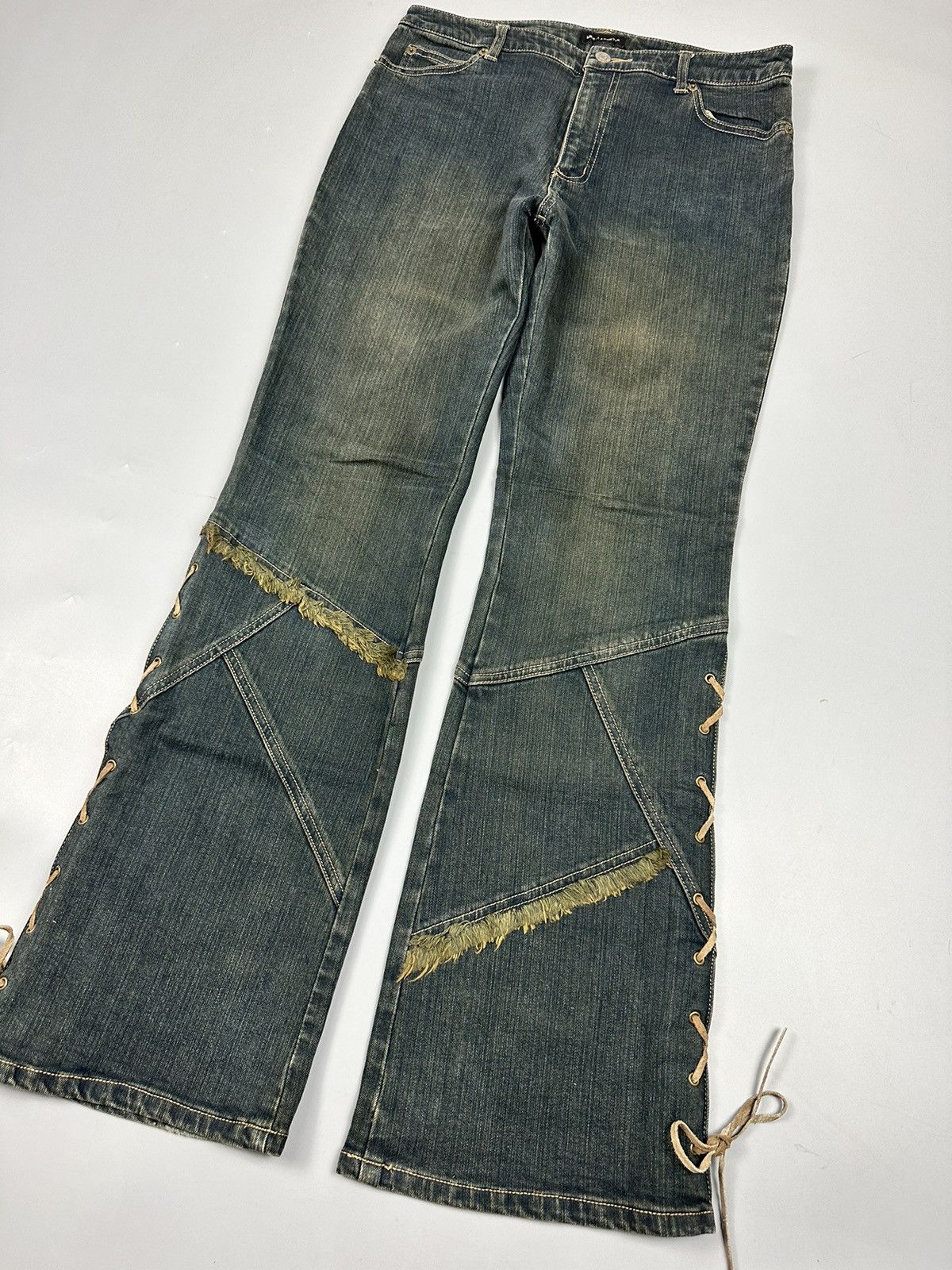 If Six Was Nine Vintage Mer-Lassette Cowboy Flared Denim Size US 31 - 3 Thumbnail