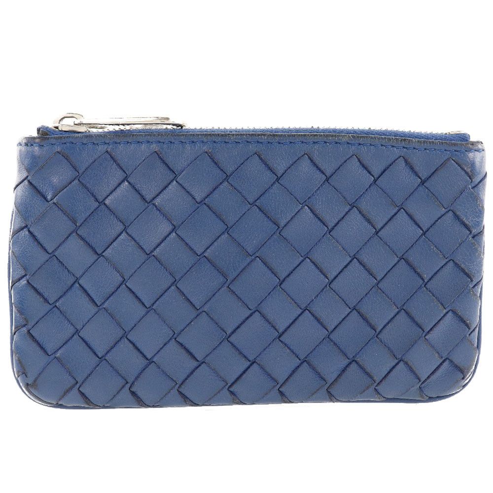image of Bottega Veneta Intrecciato Coin Case in Blue, Men's