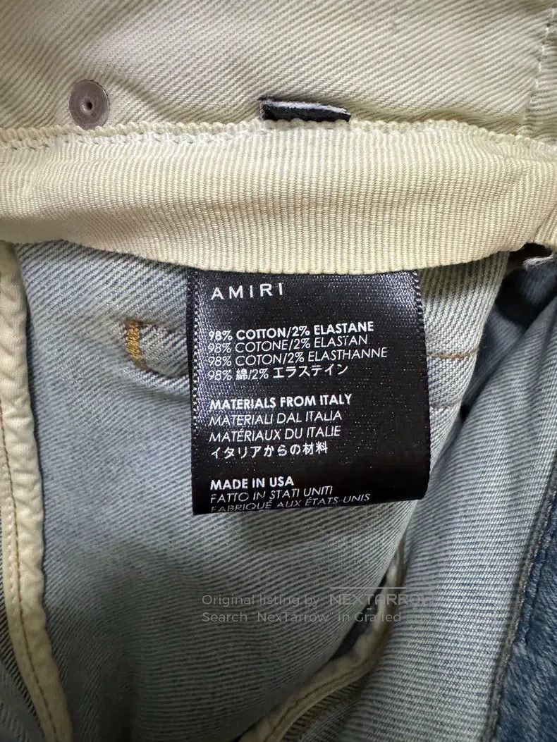 Amiri Amiri Splashed destroyed blue denim, blue diamond base Size US 30 / EU 46 - 4 Thumbnail