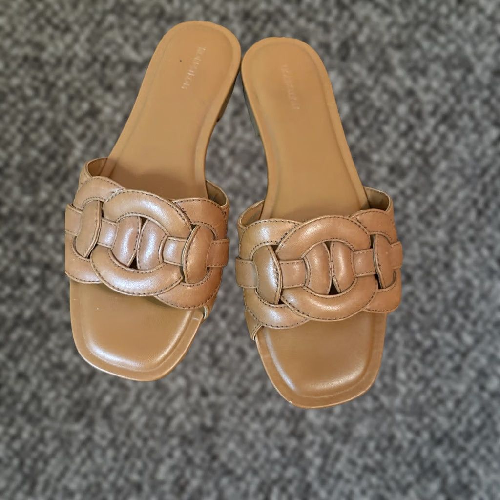 Nordstrom Nordstrom Carolina Tan Toffee Brown Braided Leather Slide Slip On Sandal Women 8.5 Size US 9 / IT 39 - 1 Thumbnail