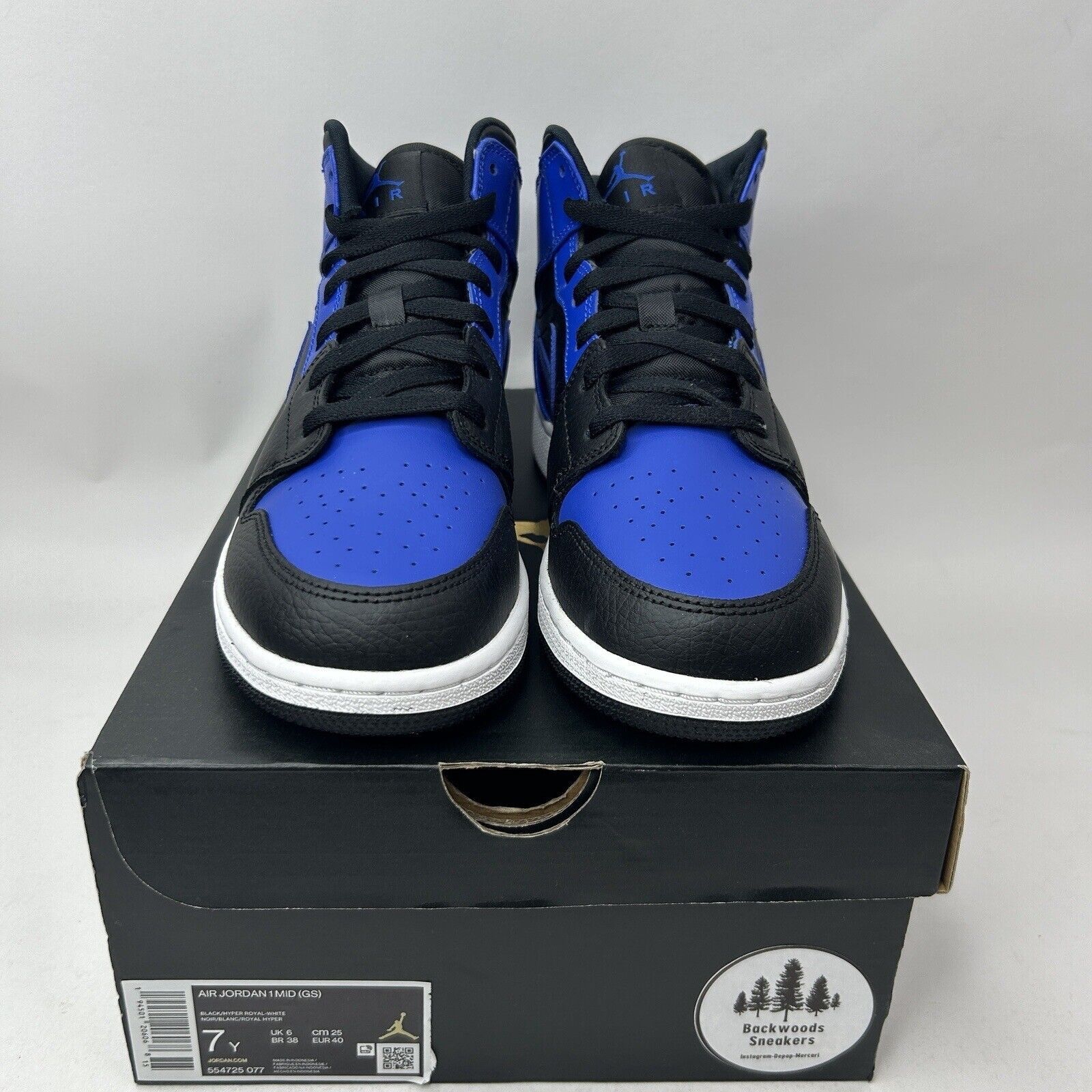 Nike Nike Shoes Air Jordan 1 Mid Retro GS “Hyper Royal” 2023 Size US 8.5 / EU 41-42 - 2 Thumbnail