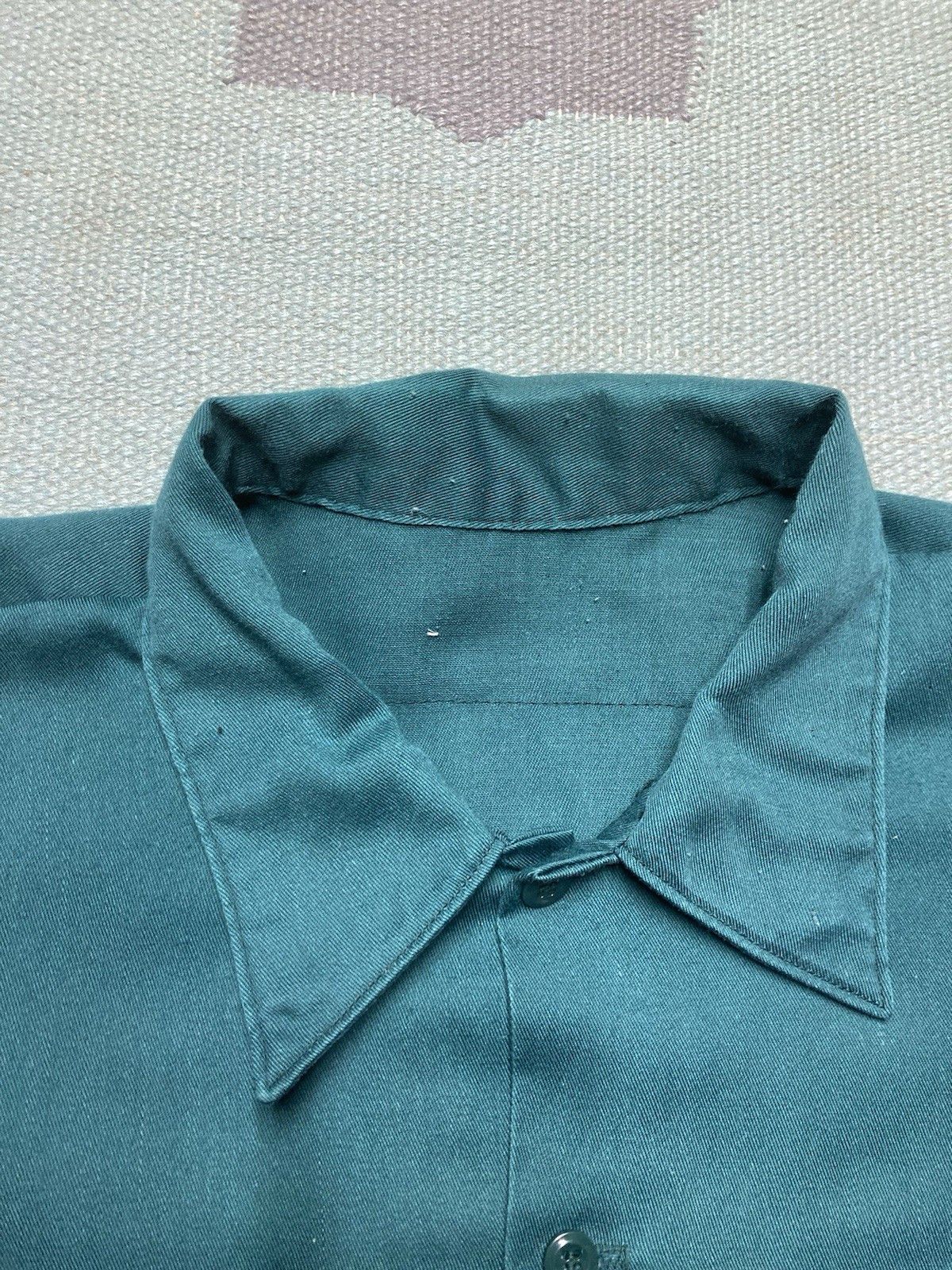 Vintage 70s sleeve work shirt chino twill workwear distressed XL Size US XL / EU 56 / 4 - 6 Thumbnail