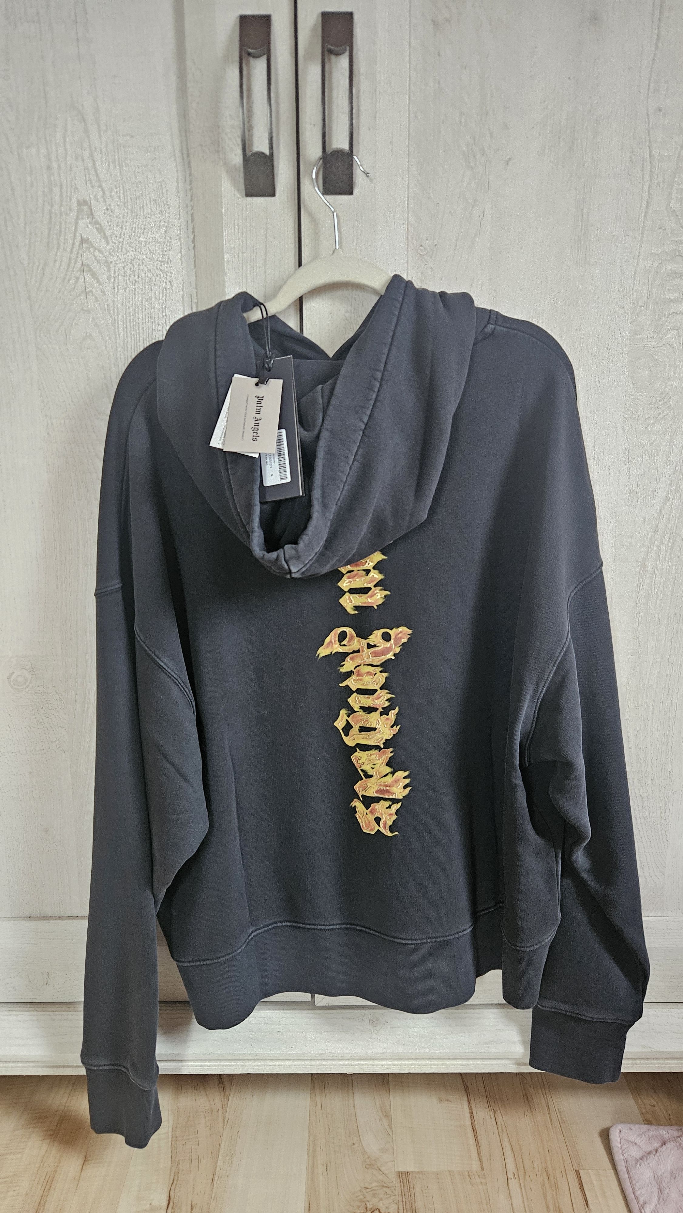 Palm Angels Palm Angels Burning Palm Hoody Black Gold Size US M / EU 48-50 / 2 - 2 Thumbnail