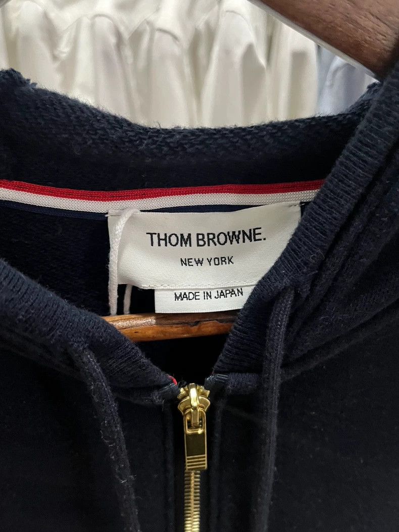 Thom Browne Thom BrowneClassic four-stripe blue hooded jacket 2503-Next Size US XS / EU 42 / 0 - 4 Thumbnail