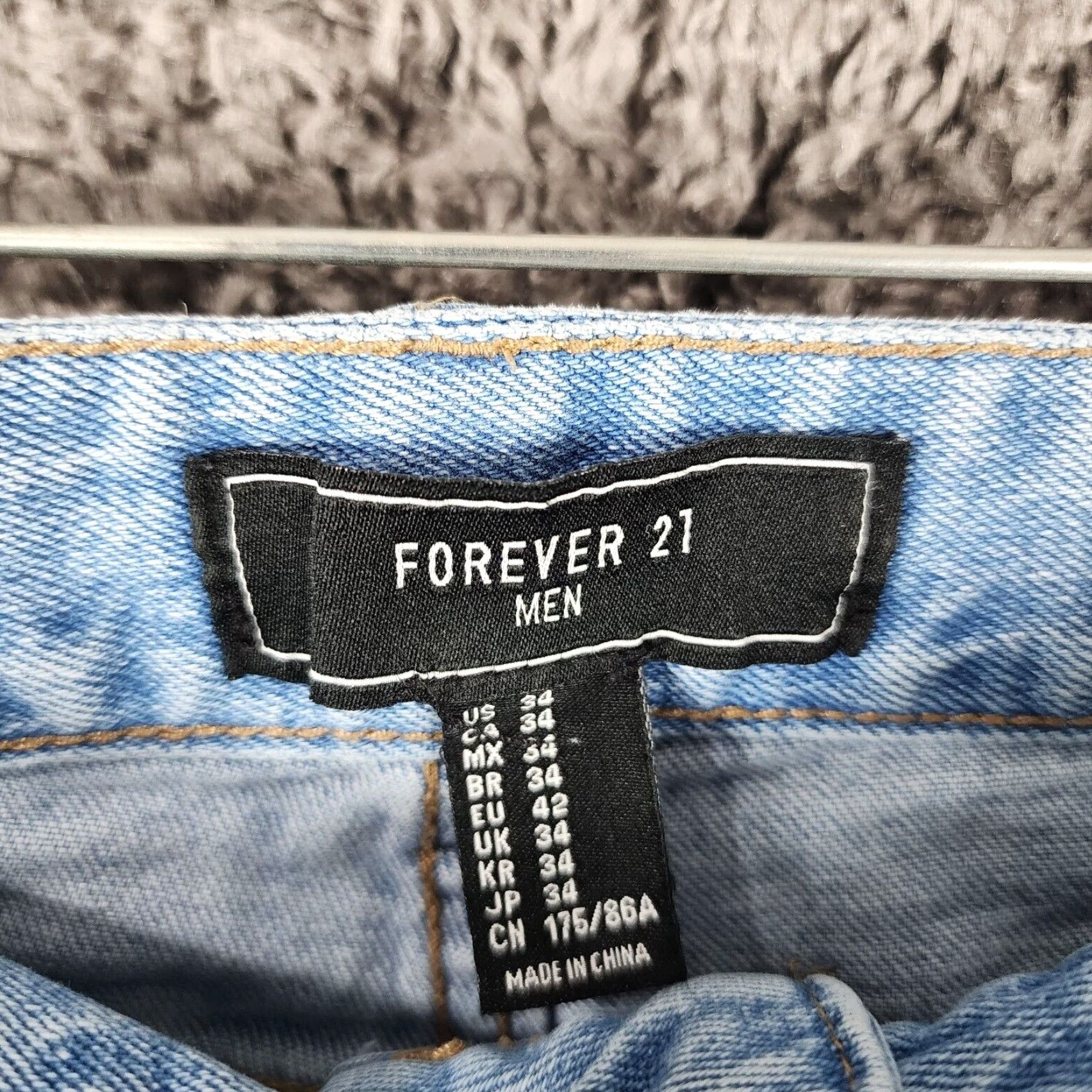 Forever 21 FOREVER 21 Jeans Men Distressed Skinny Fit Blue Size 34x32 Regular Size US 34 / EU 50 - 3 Thumbnail