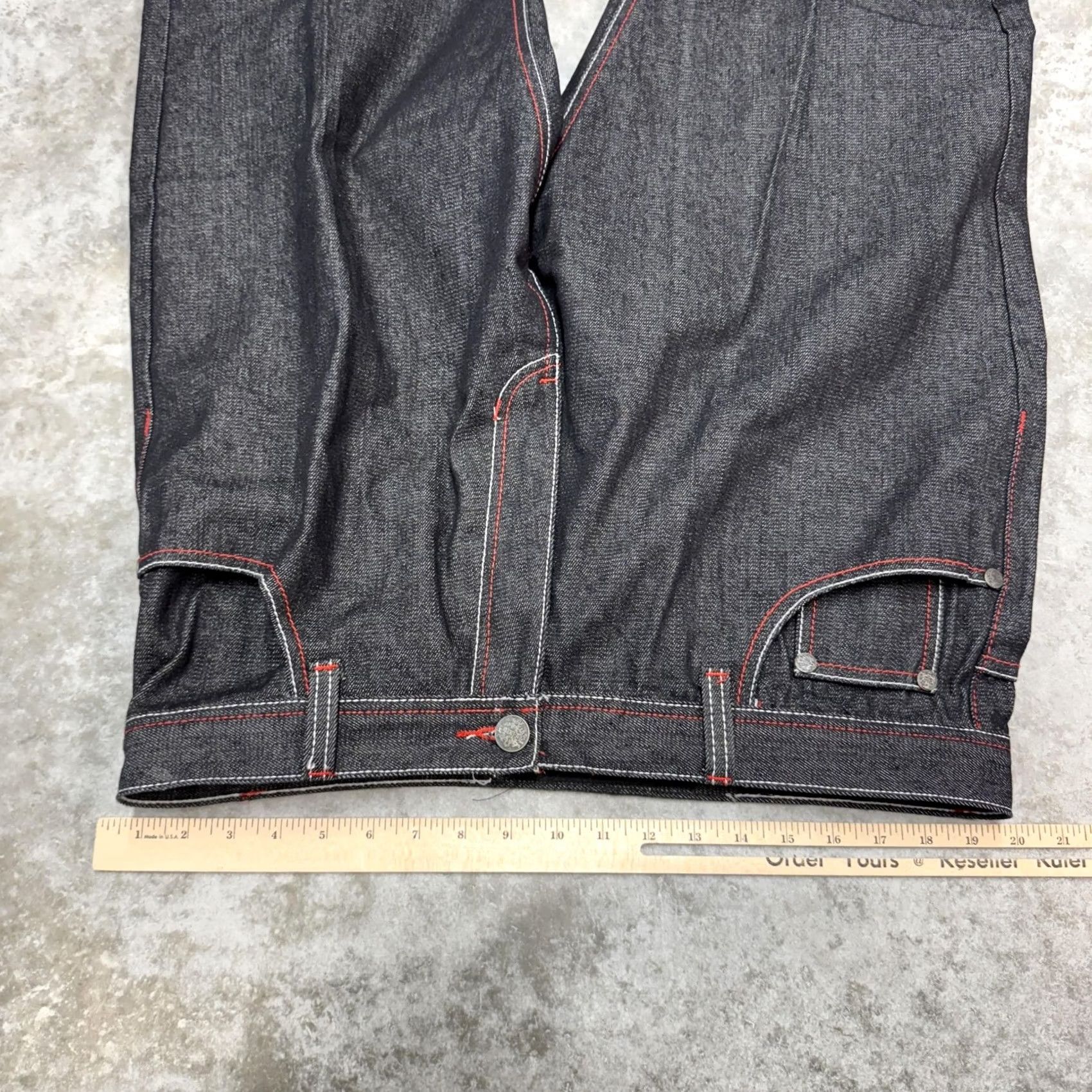 Denime Blue LaqueR Jeans Mens 40x33 Dark Wash Straight Denim Pockets Size US 40 / EU 56 - 5 Thumbnail