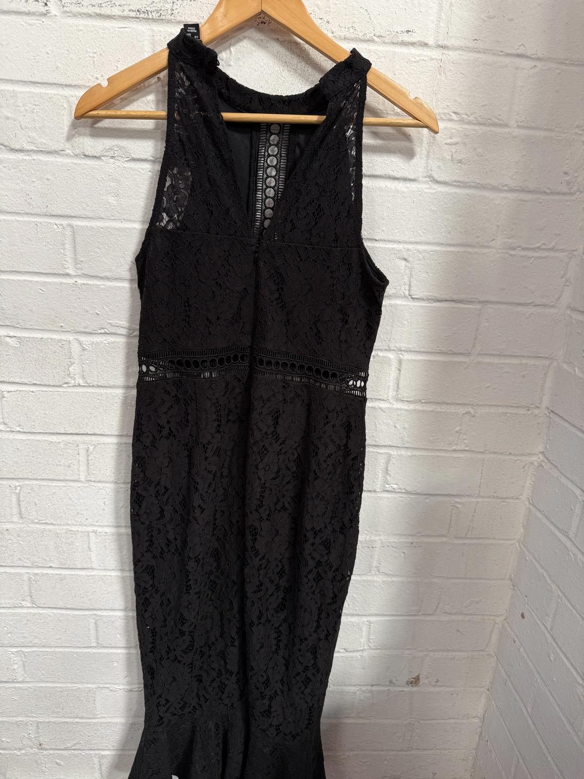 knee length dresses for ladies Black Lace High Low Dress - All Dresses main image 1