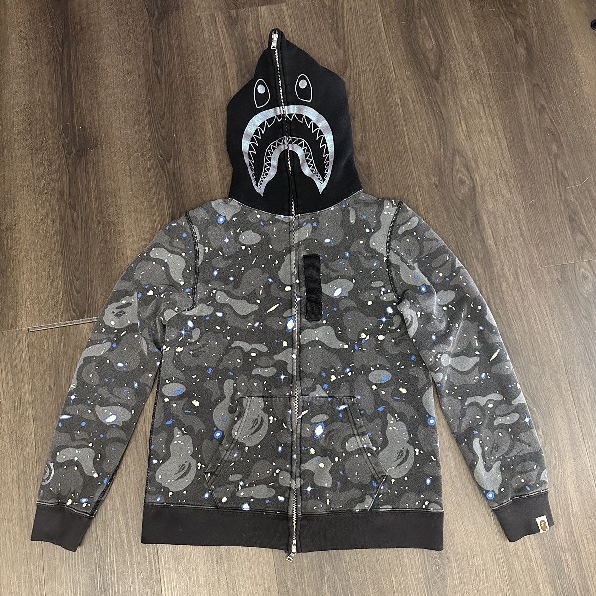 Bape Bape Shark Galaxy Space Full Zip Hoodie Authentic Grailed