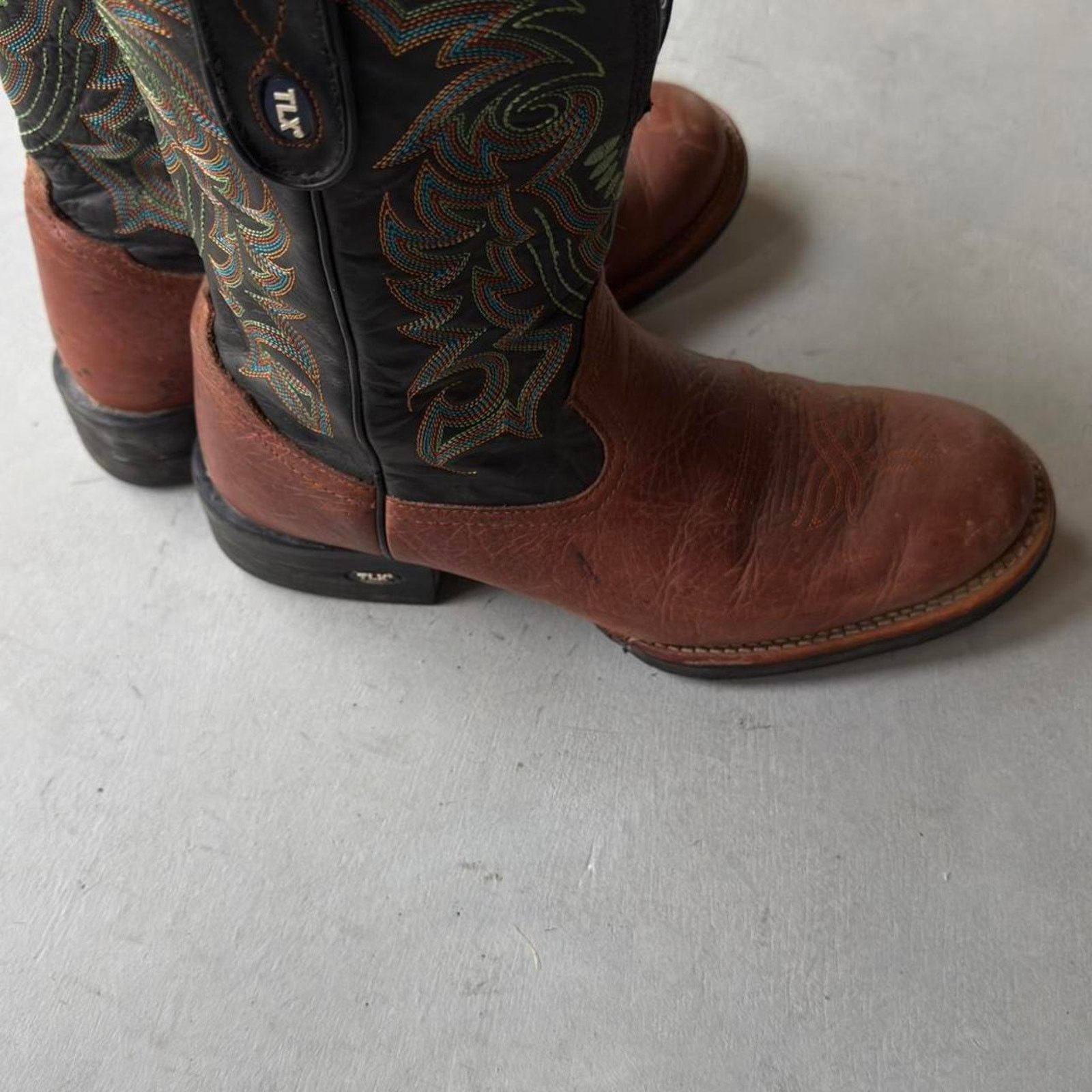 Tony Lama Vintage Tony Lama TLX Western Cowboy Boots Roper Rodeo Size US 9 / EU 42 - 5 Thumbnail