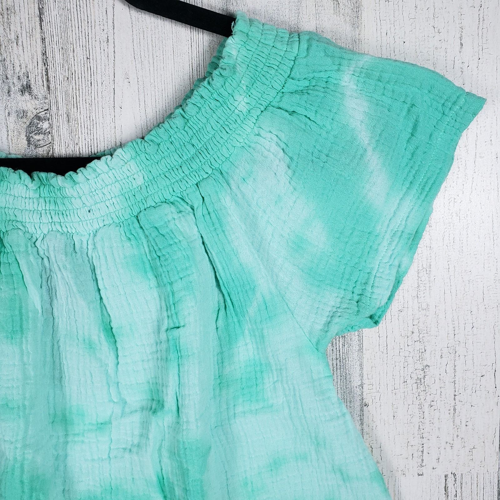 Other NWT Bobi Gathered Scoop Neck Blue Splatter Tie Dye Top Small Size S / US 4 / IT 40 - 6 Thumbnail