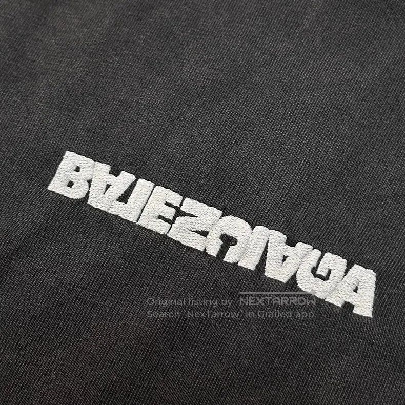 Balenciaga Balenciaga Distressed Washed Reverse Embroidered Logo T-Sh Size US XL / EU 56 / 4 - 4 Thumbnail
