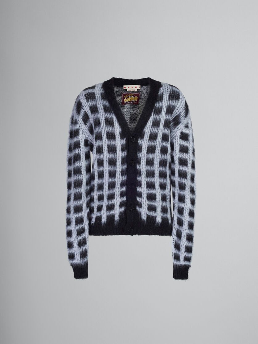 o1w1db10125 V-Neck Knit Cardigan in Black/White