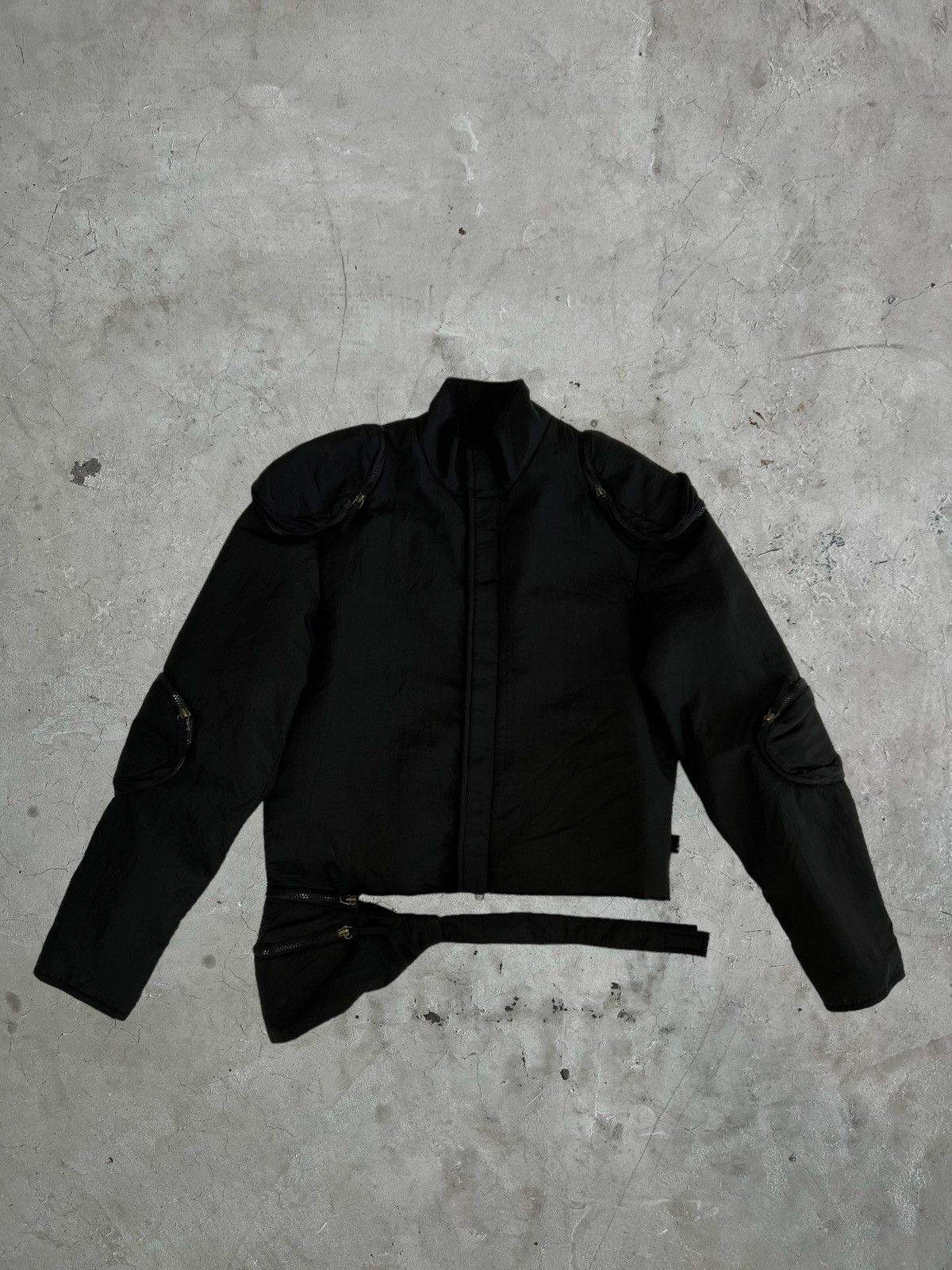 image of Ss/03 Jean Paul Gaultier Cyber 3Dcargo Moto Jacket in Black, Men's (Size Medium)