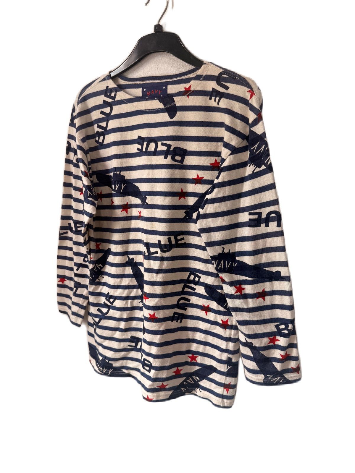 Blue Blue Japan NAVY BLUE STRIPE T-SHIRT SUBMARINE OVER PRINT BY BLUE-BLUE Size US L / EU 52-54 / 3 - 3 Thumbnail