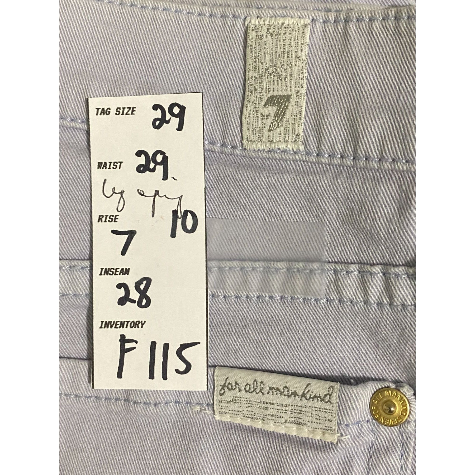 Other Seven for All Mankind Ankle Zip Slim Tapered Denim Jeans 29x Size 29" - 6 Thumbnail