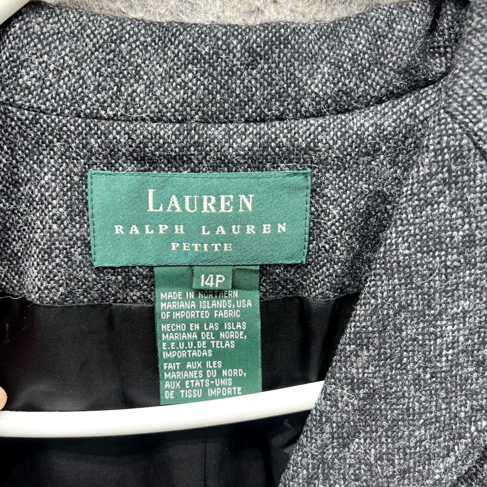 Ralph Lauren Lauren Ralph Lauren Blazer Womens 14P Petite Gray Wool Coat Vtg Sport Coat Jacket Three-Button Front Button Single-Breasted Mens Womens Girls Boys Size XL / US 12-14 / IT 48-50 - 5 Thumbnail