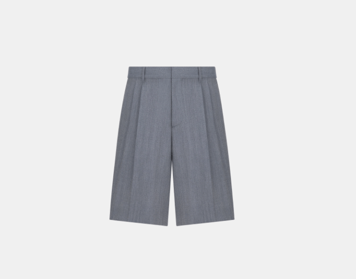 Dior o1w1db10525 493C15 Embroidered Wide-Leg Short in Gray Size US 30 / EU 46 - 1 Thumbnail