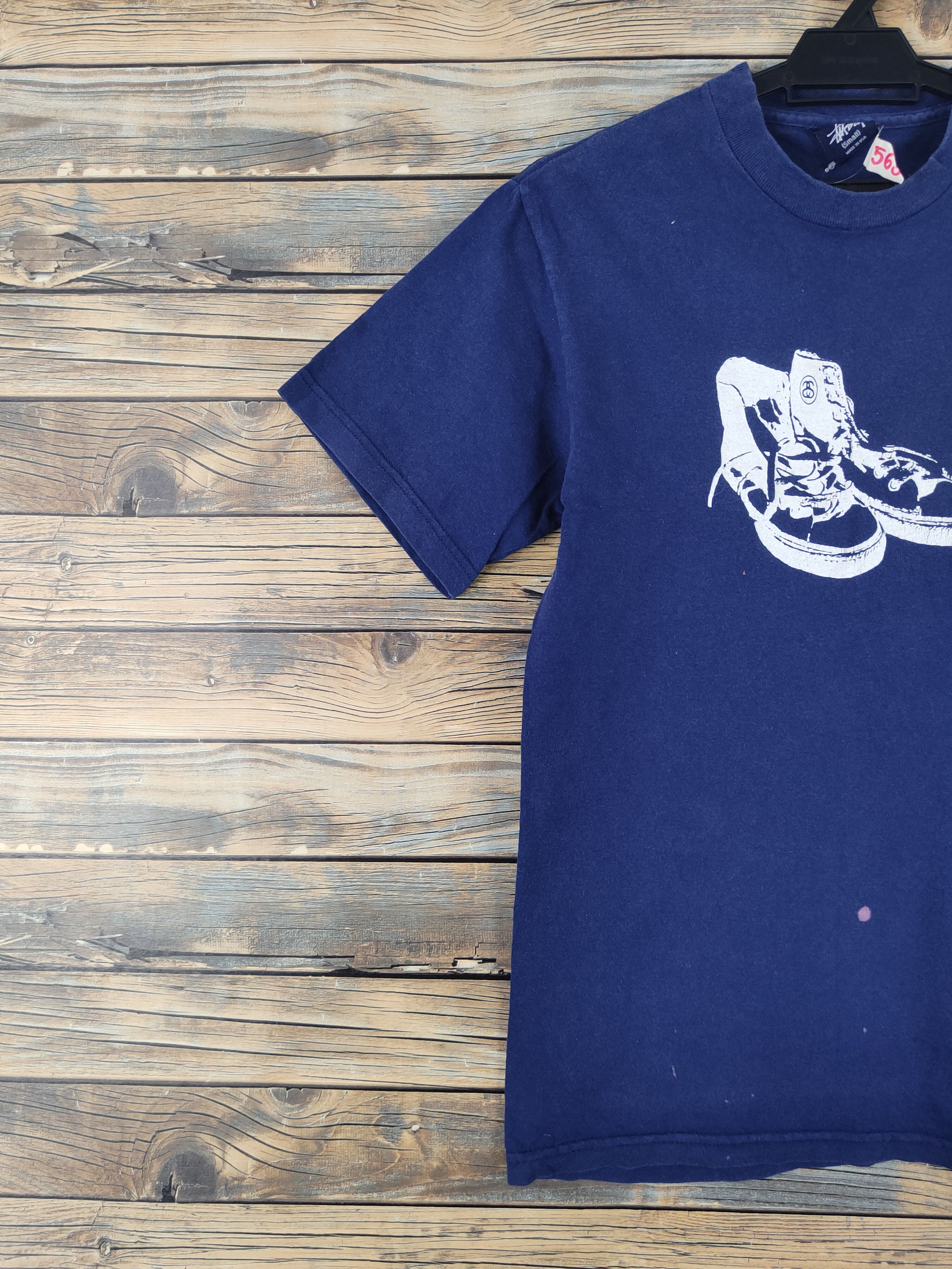Stussy DL Stussy Blue pair shoe Short Sleeve T-shirt #563 Size US S / EU 44-46 / 1 - 3 Thumbnail