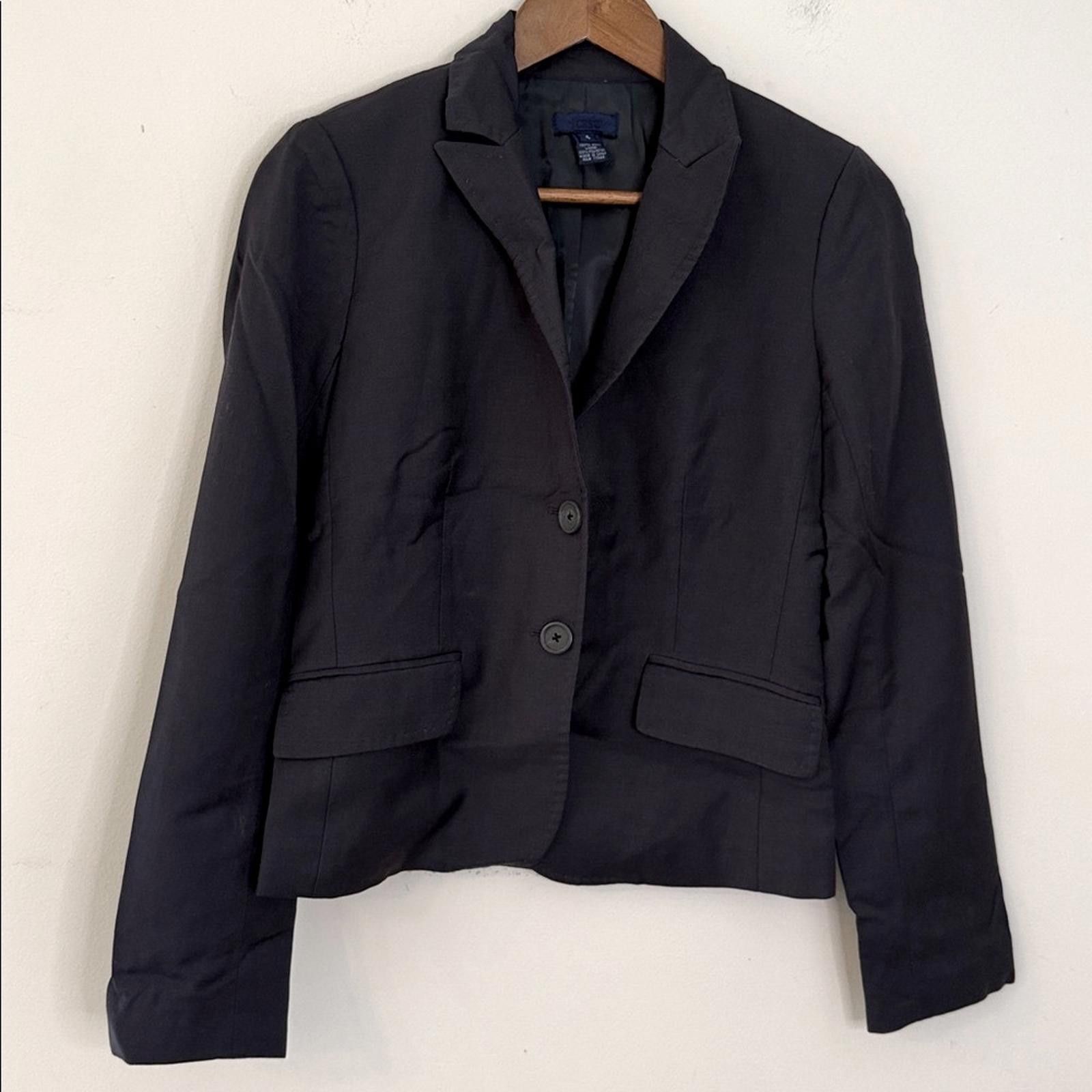 J.Crew J.Crew Wool Blazer Jacket navy gray pockets lined SZ 4 Size S / US 4 / IT 40 - 1 Thumbnail