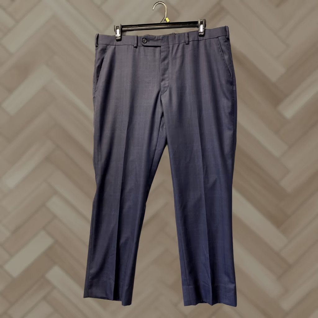 Vintage VINTAGE Royal Classic Men's Dress Pants Navy Pinplaid 40x30 Wool Flat Front 30 Inseam Pants Mens Size US 40 / EU 56 - 1 Thumbnail