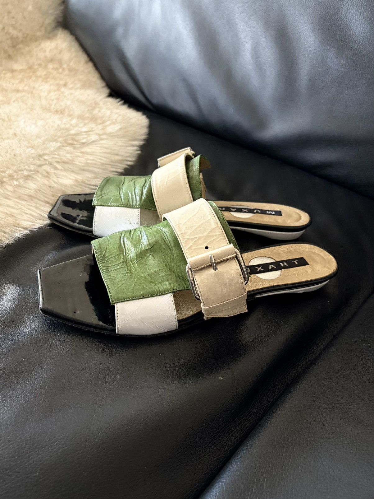 Other MUXART Barcelona Avant-Garde Archive Mules Square Toe Buckle Size US 8.5 / IT 38.5 - 3 Thumbnail