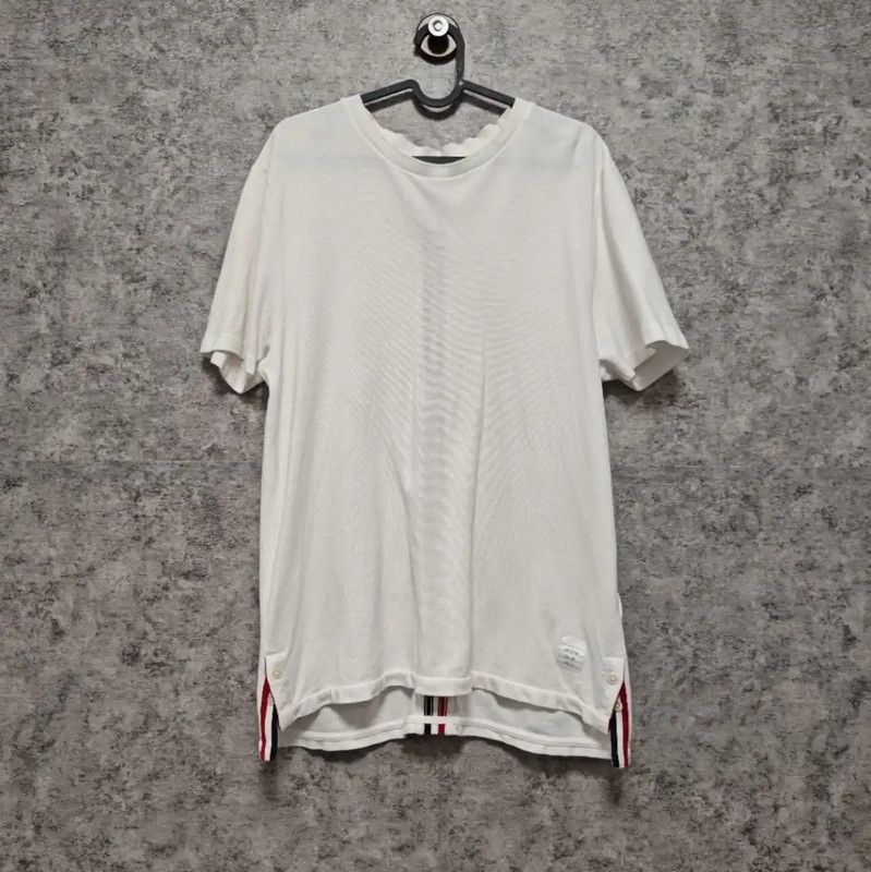 Thom Browne Thom Browne Men's White Cotton T-Shirt 0089 Size US L / EU 52-54 / 3 - 1 Thumbnail