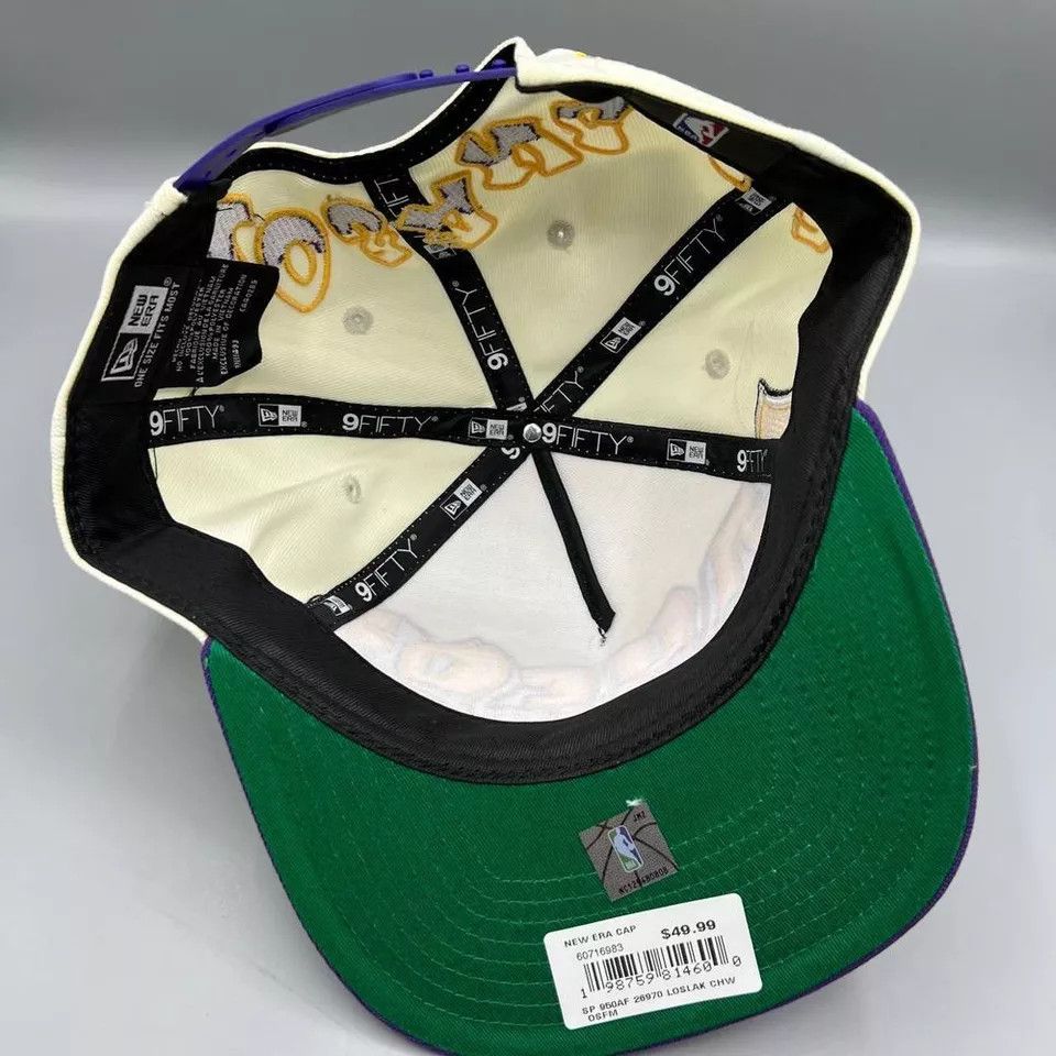 New Era × Vintage Los Angeles Lakers Hat Graffiti Retro Snap Back A-Frame Size ONE SIZE - 6 Thumbnail