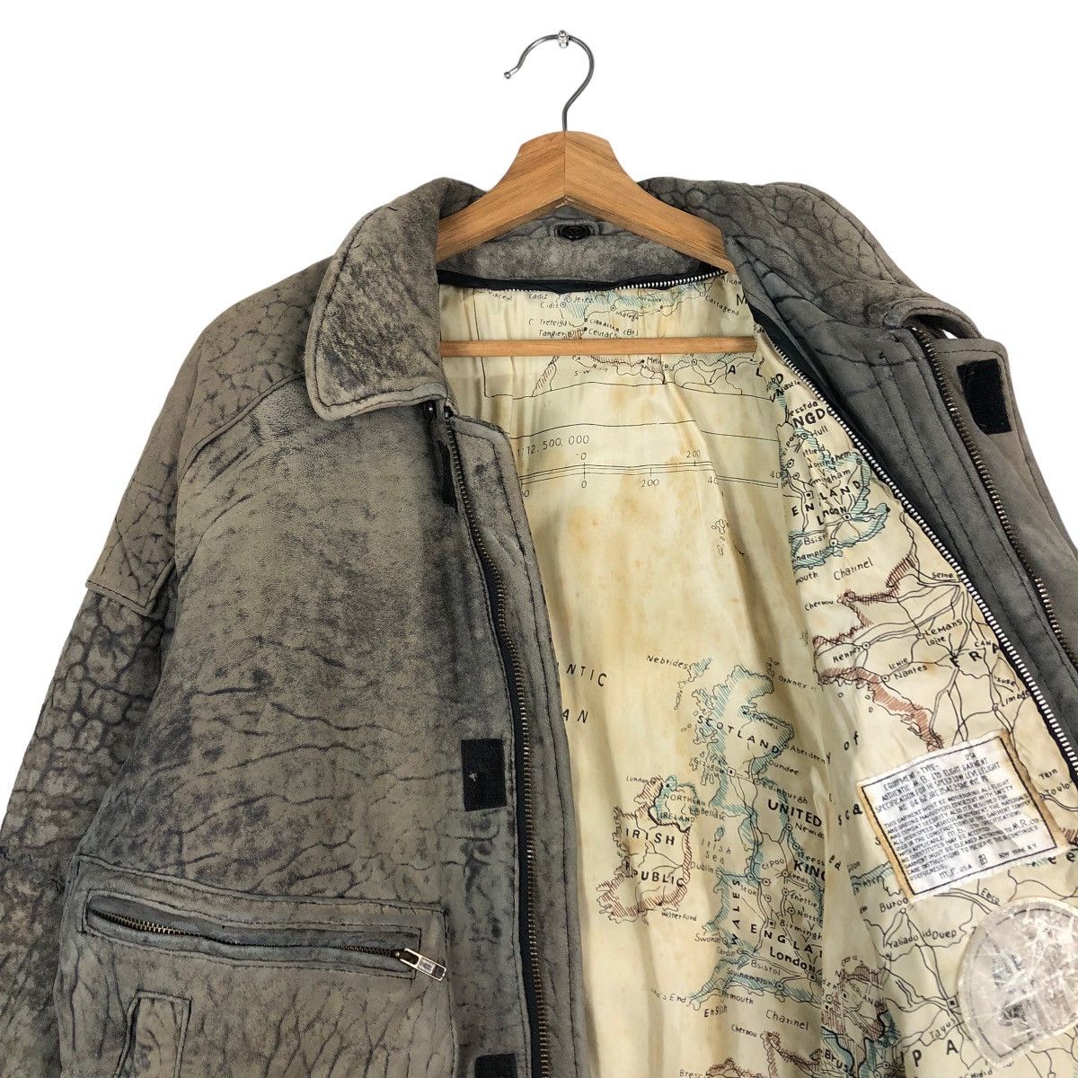 Vintage 🔥Vintage Fly Leather Jacket Bomber Map Lining Military Size US M / EU 48-50 / 2 - 12 Thumbnail