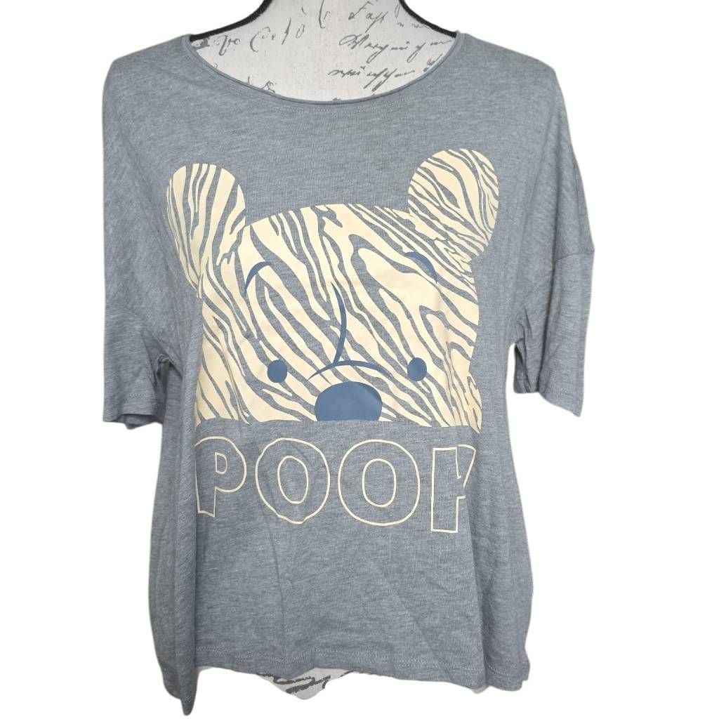 Disney Disney Women's Size Medium Gray Pooh Bear Oversized Graphic Size M / US 6-8 / IT 42-44 - 1 Thumbnail