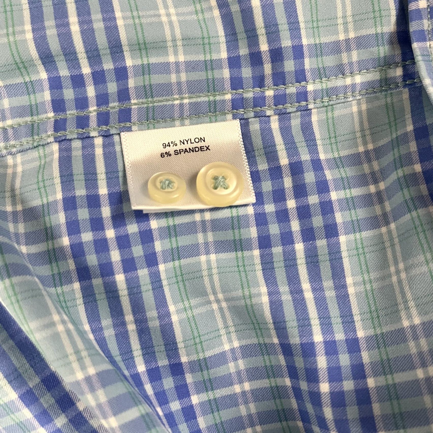 Peter Millar VINTAGE Peter Millar Men's XL Dress Shirt Long Sleeve Plaid Blue Green Performance Casual Formal Workwear Size US XL / EU 56 / 4 - 6 Thumbnail