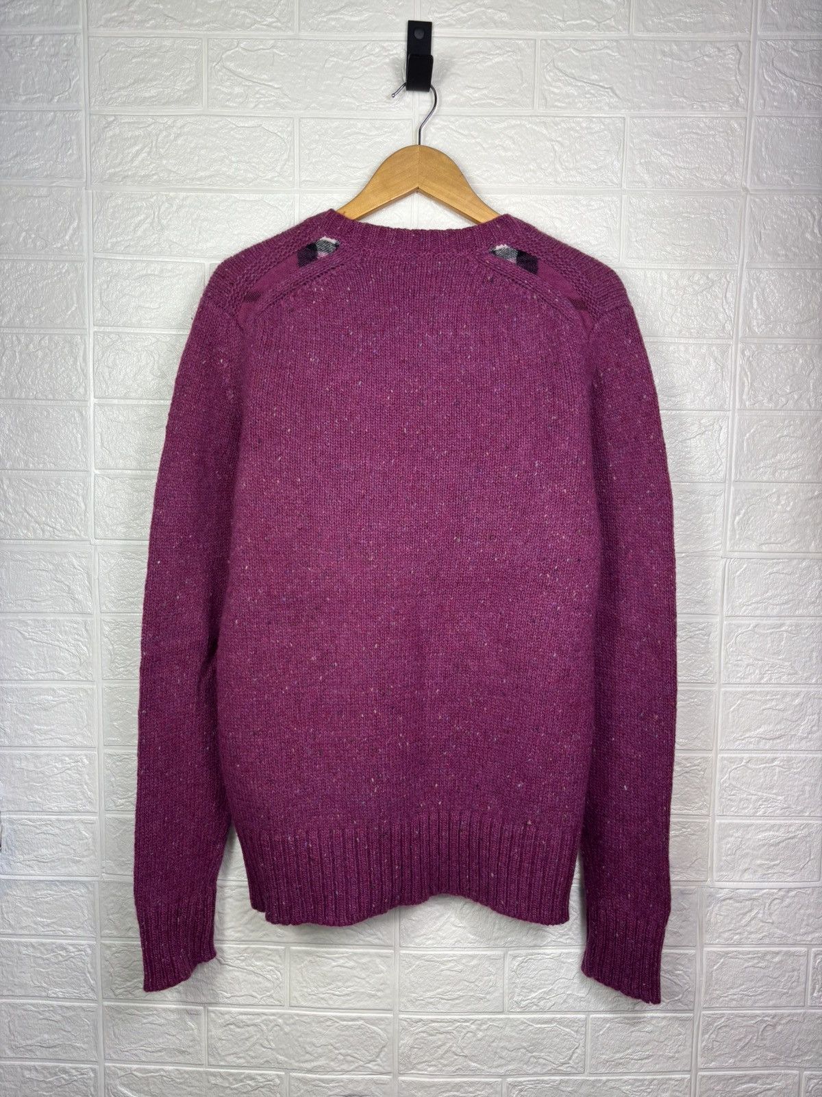 Burberry Burberry Men’s Wool Sweater XL Raspberry Red Pullover Jumper Size US XL / EU 56 / 4 - 13 Thumbnail