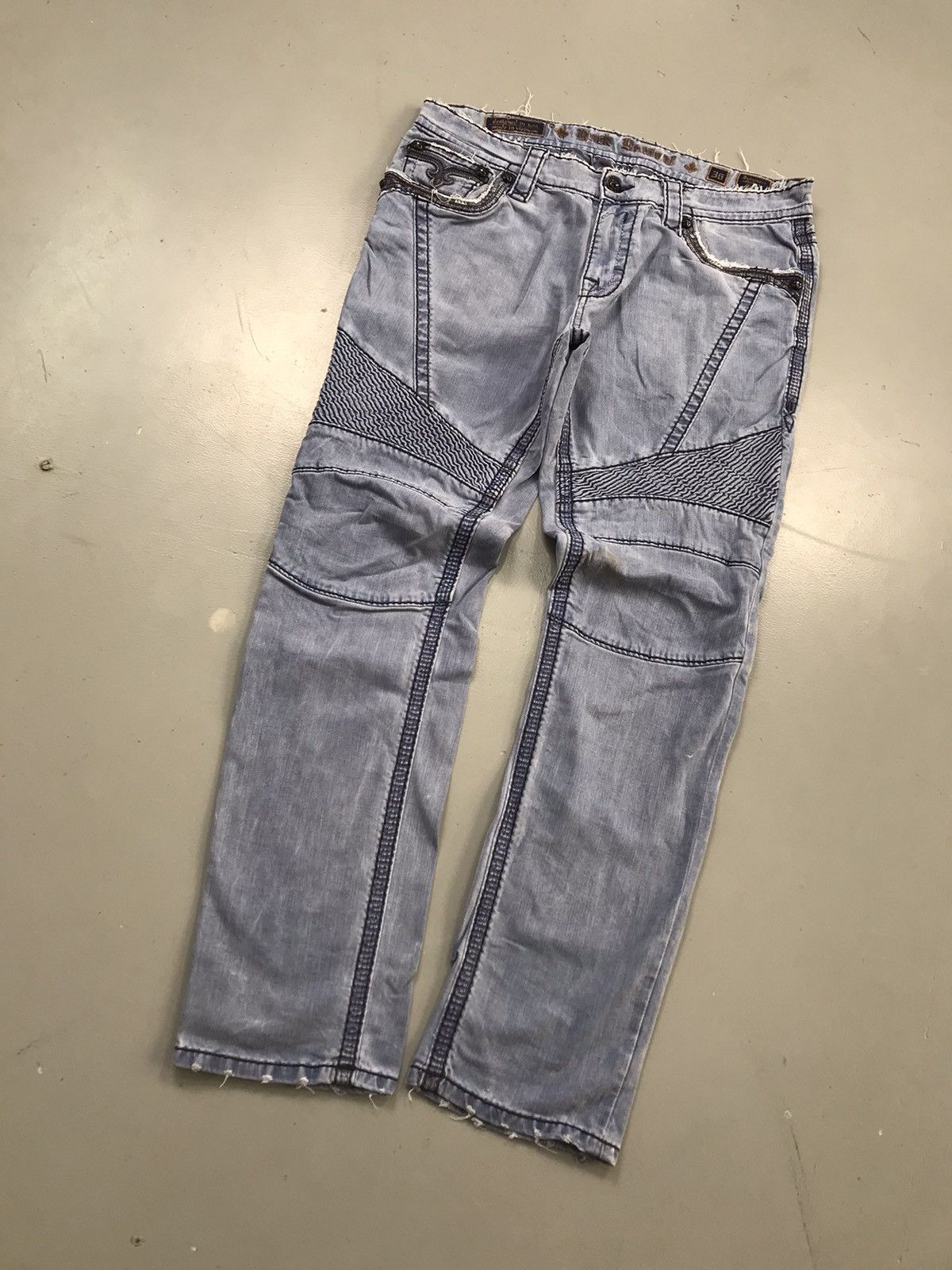Sun fade Vintage Rock revival tappered fit denim