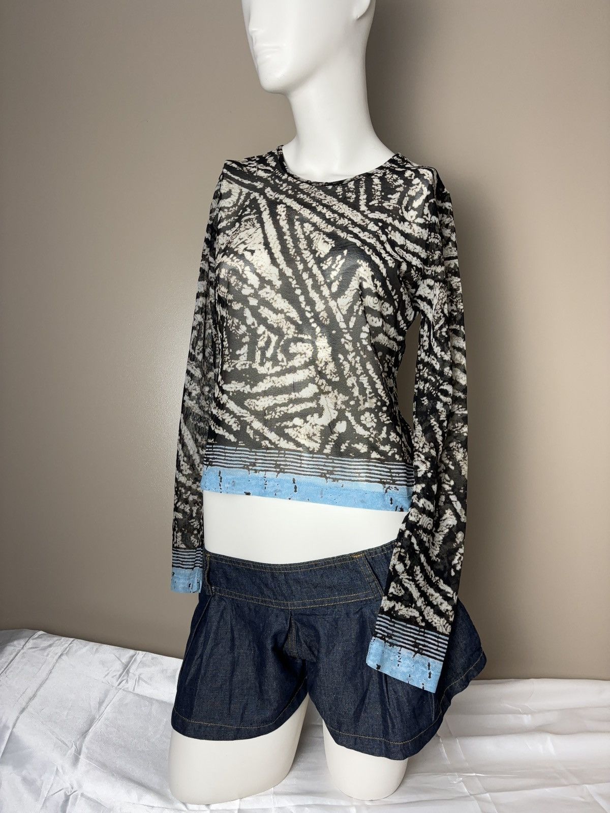 Vintage Mixed mesh vintage boho long sleeve top Size M / US 6-8 / IT 42-44 - 1 Thumbnail