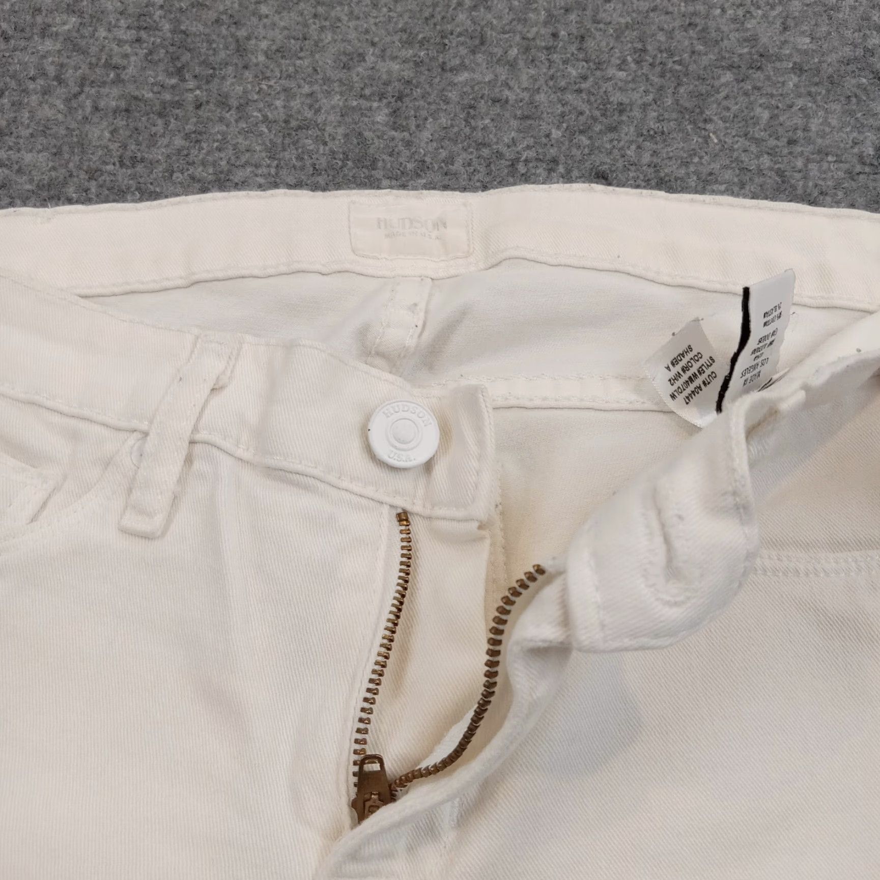 Hudson Hudson Jeans Women's White Denim Skinny Stretch Mid Rise Ankle Pockets Size 26 Size 27" / US 4 / IT 40 - 6 Thumbnail
