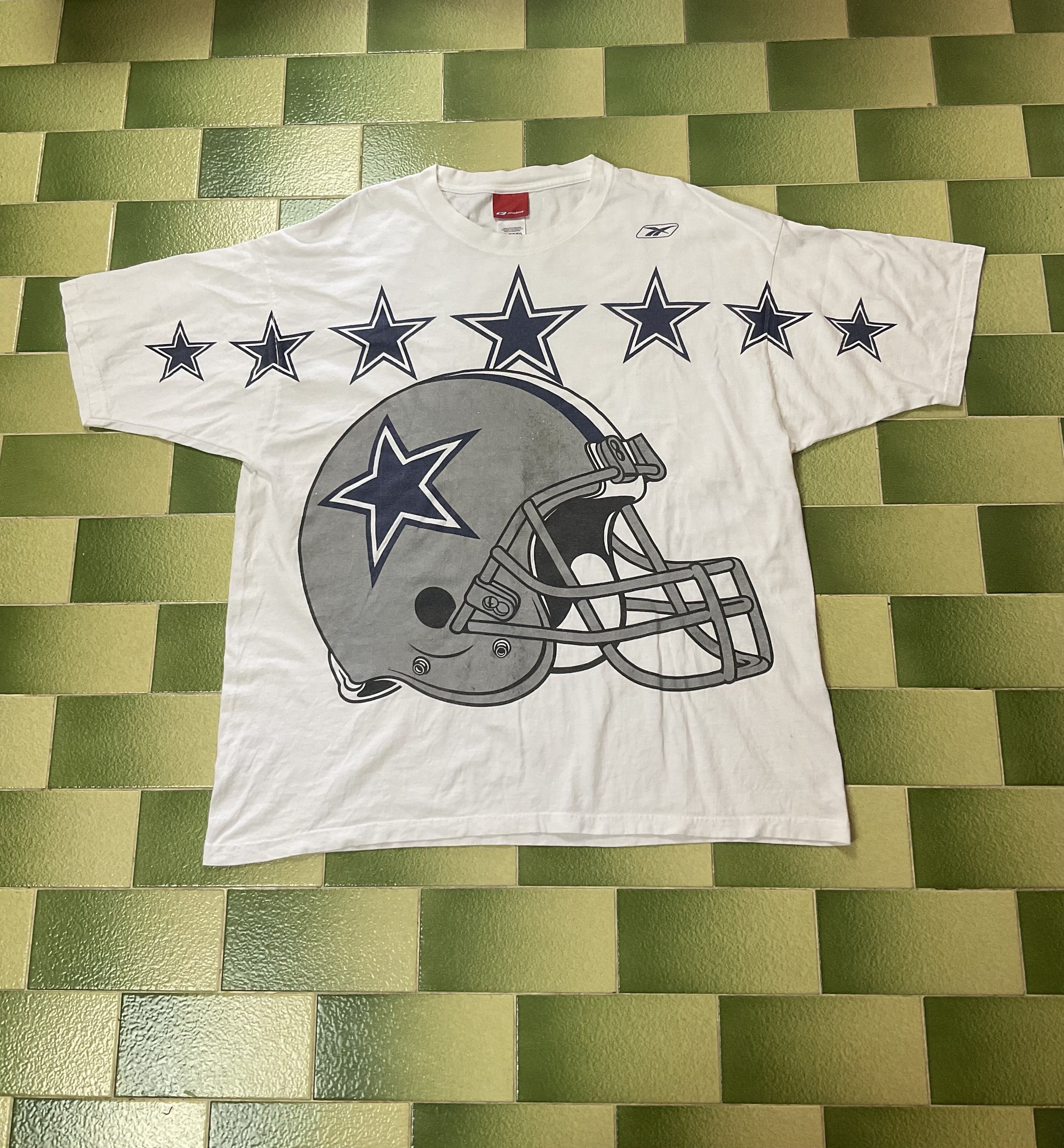 Reebok NFL Dallas Cowboys All Over Print T-Shirt Fits 3XL