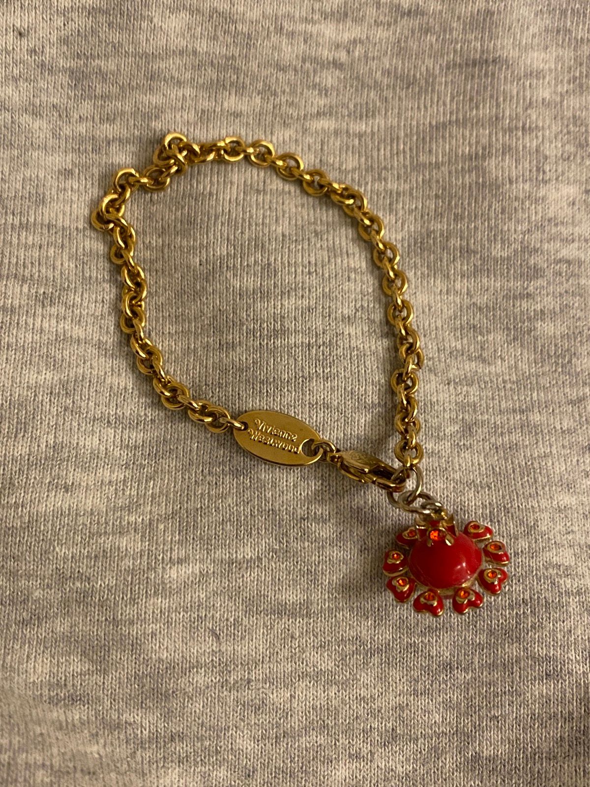 Pre-owned Vivienne Westwood Gold Plated Braclet Orb Hearts